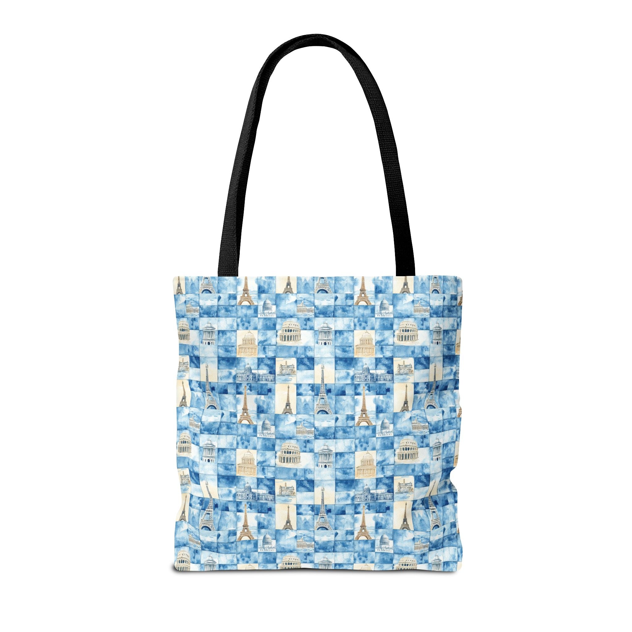 Europe- Chic Tote Bag with Blue Pattern, Stylish Shopping Tote, Beach Bag, Eco-Friendly Tote, Perfect Gift for Her