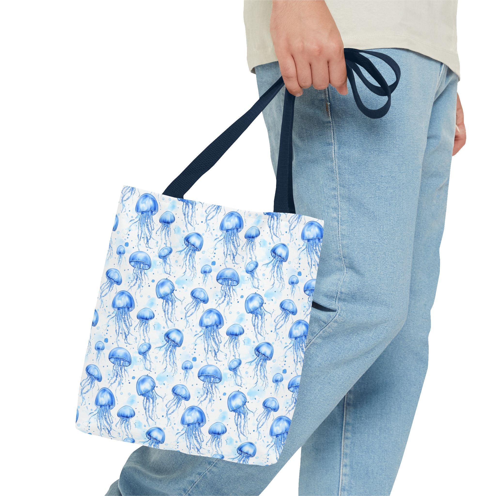 Blue Jellyfish Tote Bag - Ocean-Inspired Carryall, Beach Bag, Eco-Friendly Shopping Tote, Perfect Gift for Sea Lovers