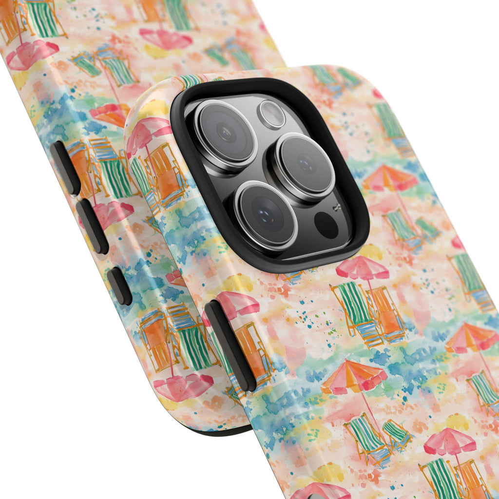 Beach Vibes - Colorful Beach Scene Tough Phone Cases | Summer Vibes, Beach Lover Gift, Durable Case, Phone Accessories, Fun Design