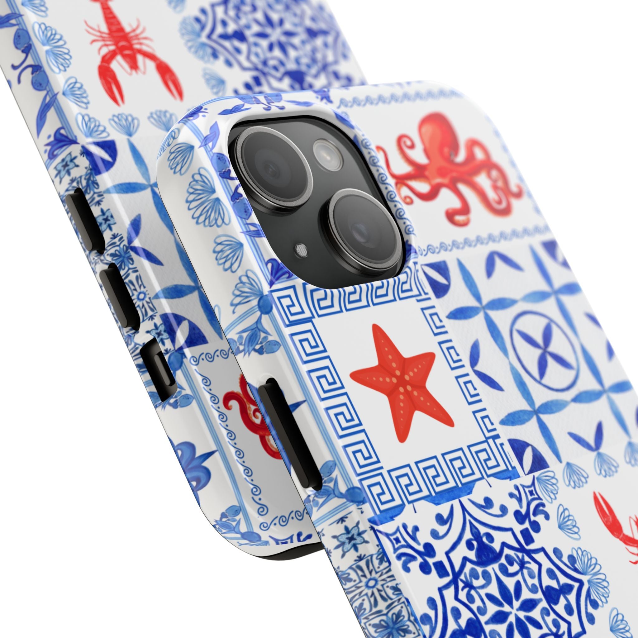 Greek Sea- Coastal Chic Phone Case - Nautical Sea Life Design, Marine Themed Tough Case, Ocean Lover Gift, Beach Decor, Summer Vibes
