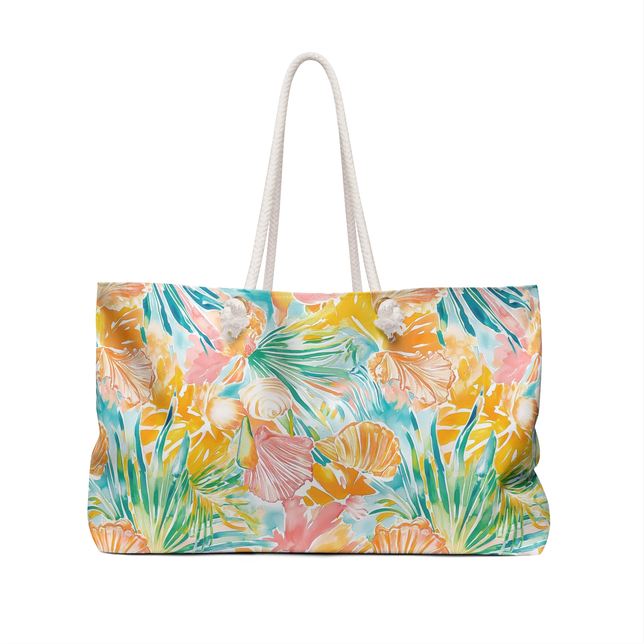 Neon Tropics Weekender Tote Bag, Beach Bag, Beach Tote, Large tote bag, Vacation Bag, Bridesmaid Gift