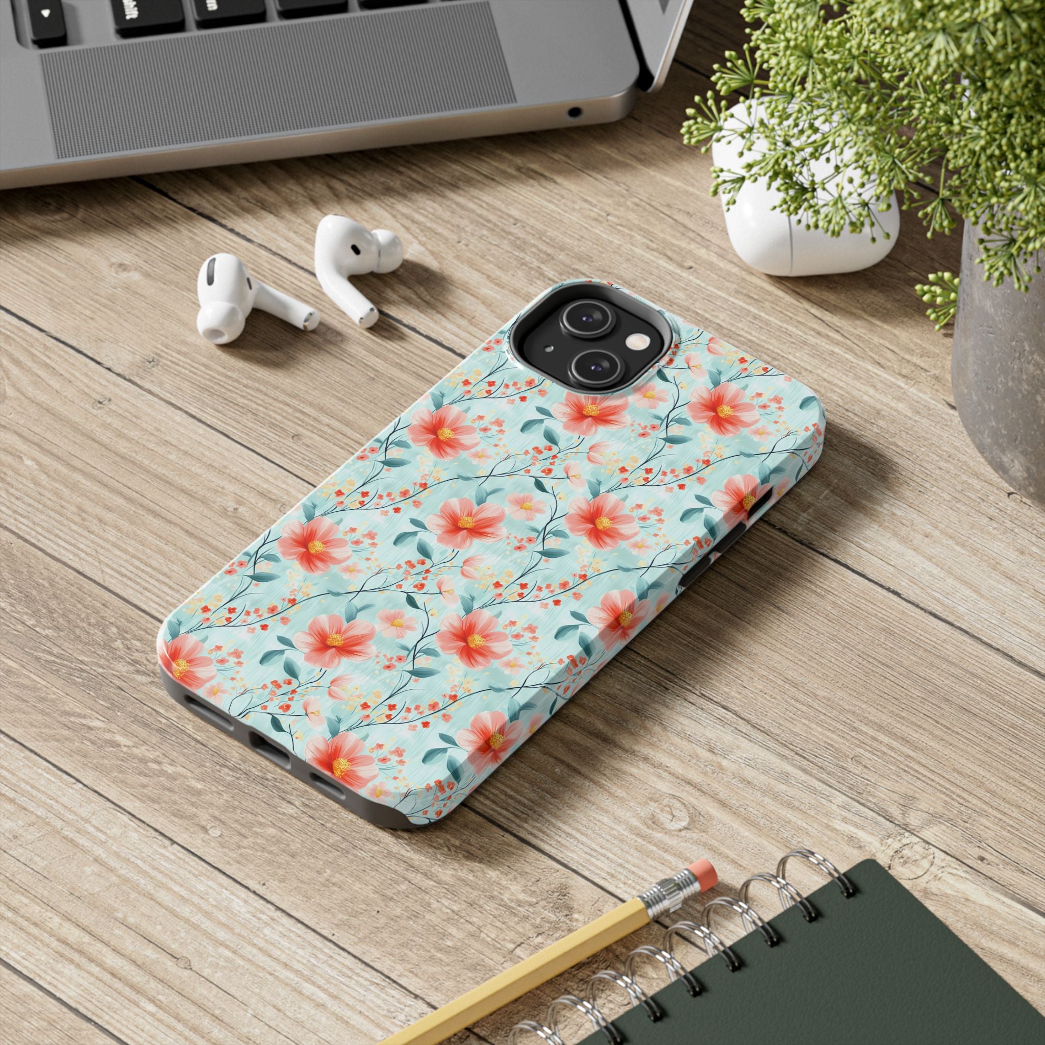 Teal Daisy- Floral Tough Phone Cases, Durable Phone Cover, Stylish Cell Phone Case, Protective Case for Women, Gift for Flower Lovers