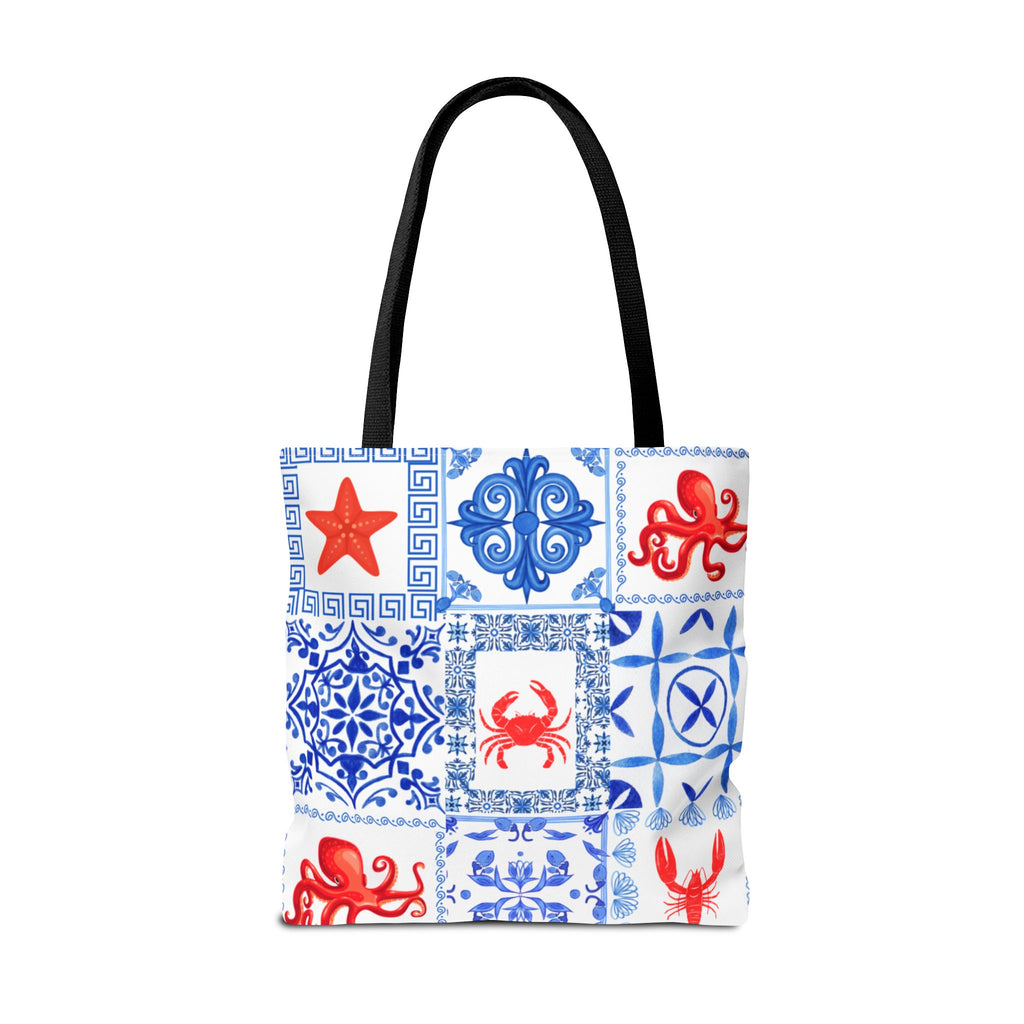 Greek Sea - Ocean-Inspired Tote Bag, Nautical Style, Beach Bags, Gift for Her, Summer Accessory, Trendy Shopping Tote, AOP Design