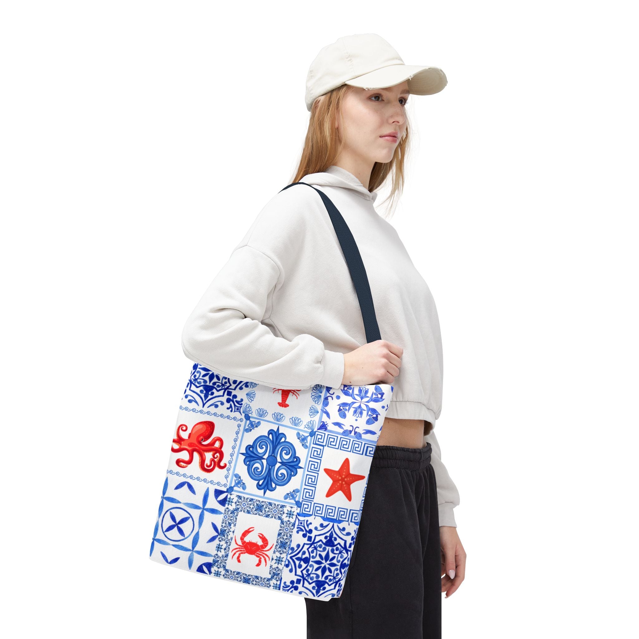 Greek Sea - Ocean-Inspired Tote Bag, Nautical Style, Beach Bags, Gift for Her, Summer Accessory, Trendy Shopping Tote, AOP Design
