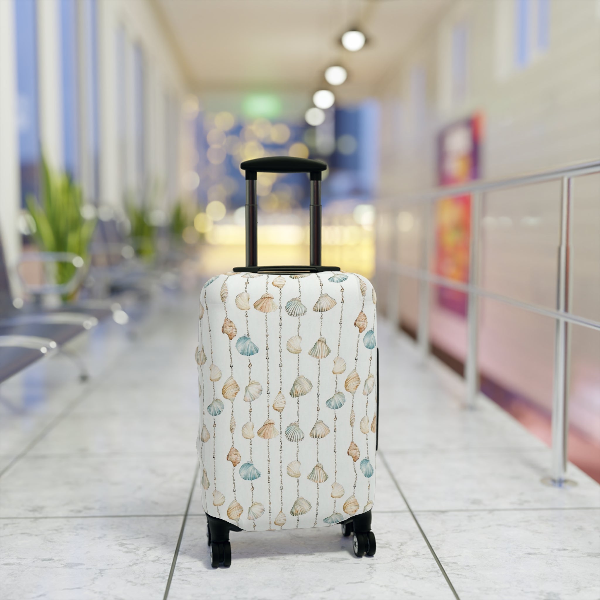 Seashell Lover- Coastal Shells Luggage Cover | Travel Protection, Beach Vibes, Vacation Accessory, Gift for Travelers, Nautical Theme