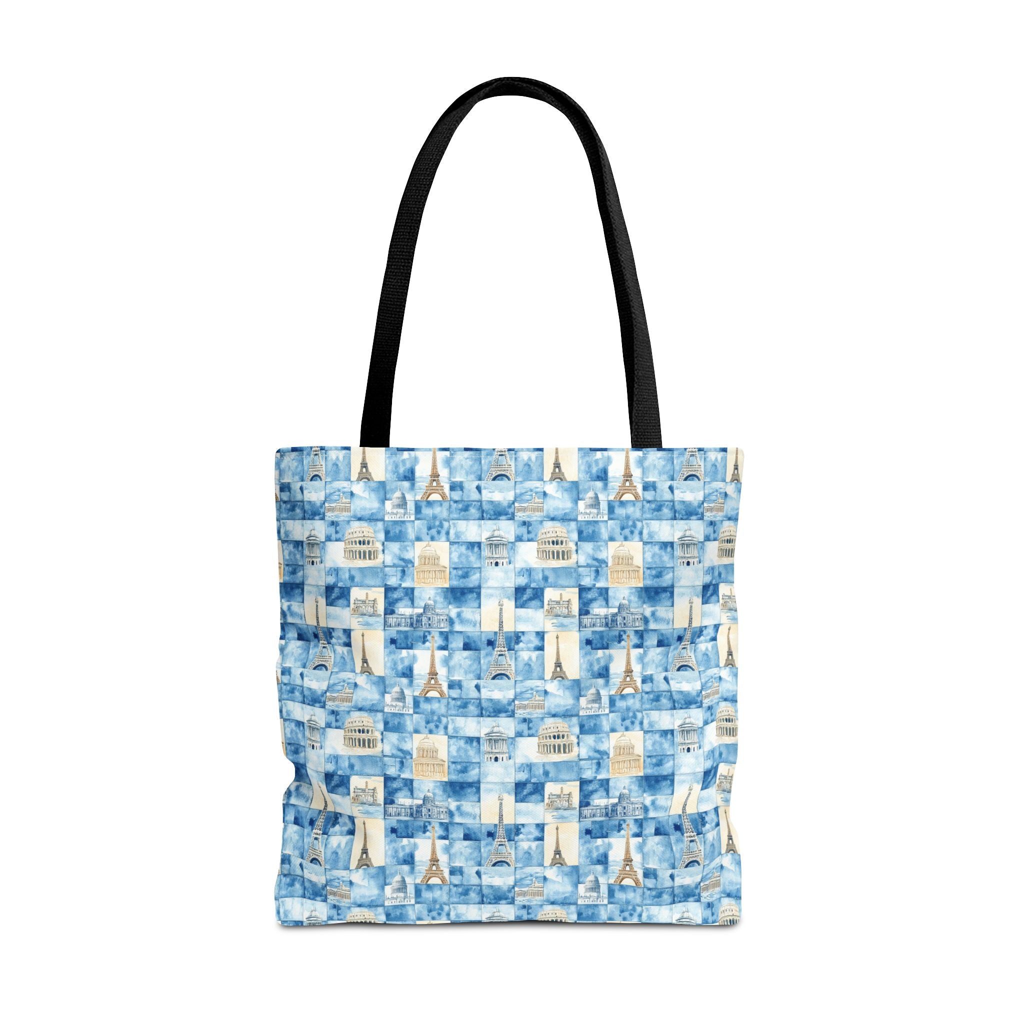Europe- Chic Tote Bag with Blue Pattern, Stylish Shopping Tote, Beach Bag, Eco-Friendly Tote, Perfect Gift for Her