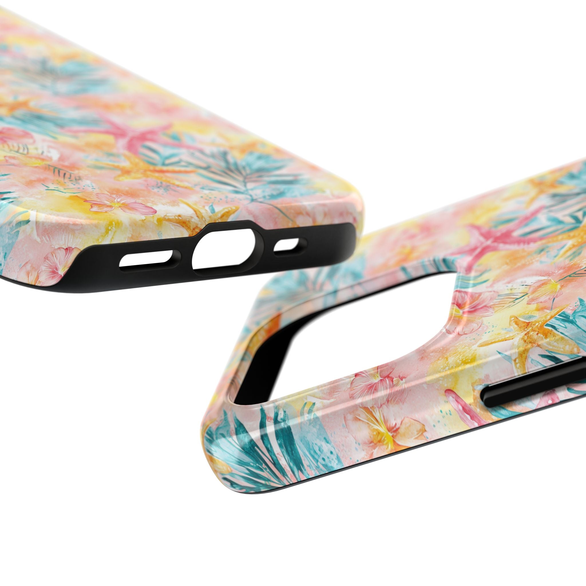 Pink Tropical Starfish- Floral Tough Phone Case - Durable Protection with a Beach Vibe, Perfect Gift for Summer Lovers, Ideal for Vacation, Fun, Stylish