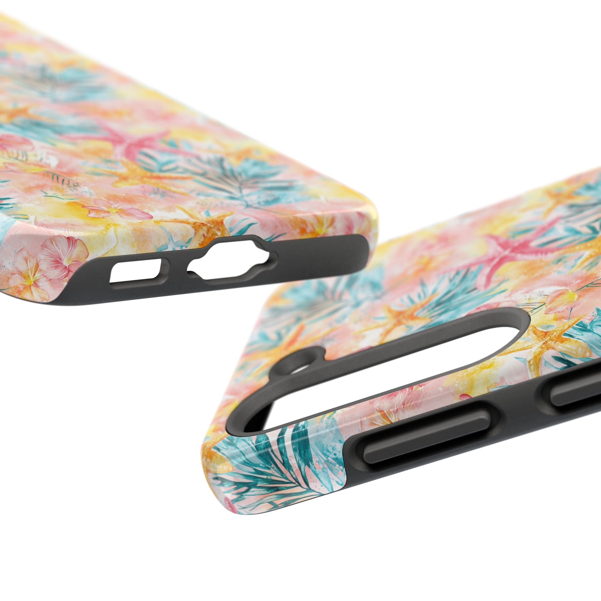 Pink Tropical Starfish- Floral Tough Phone Case - Durable Protection with a Beach Vibe, Perfect Gift for Summer Lovers, Ideal for Vacation, Fun, Stylish