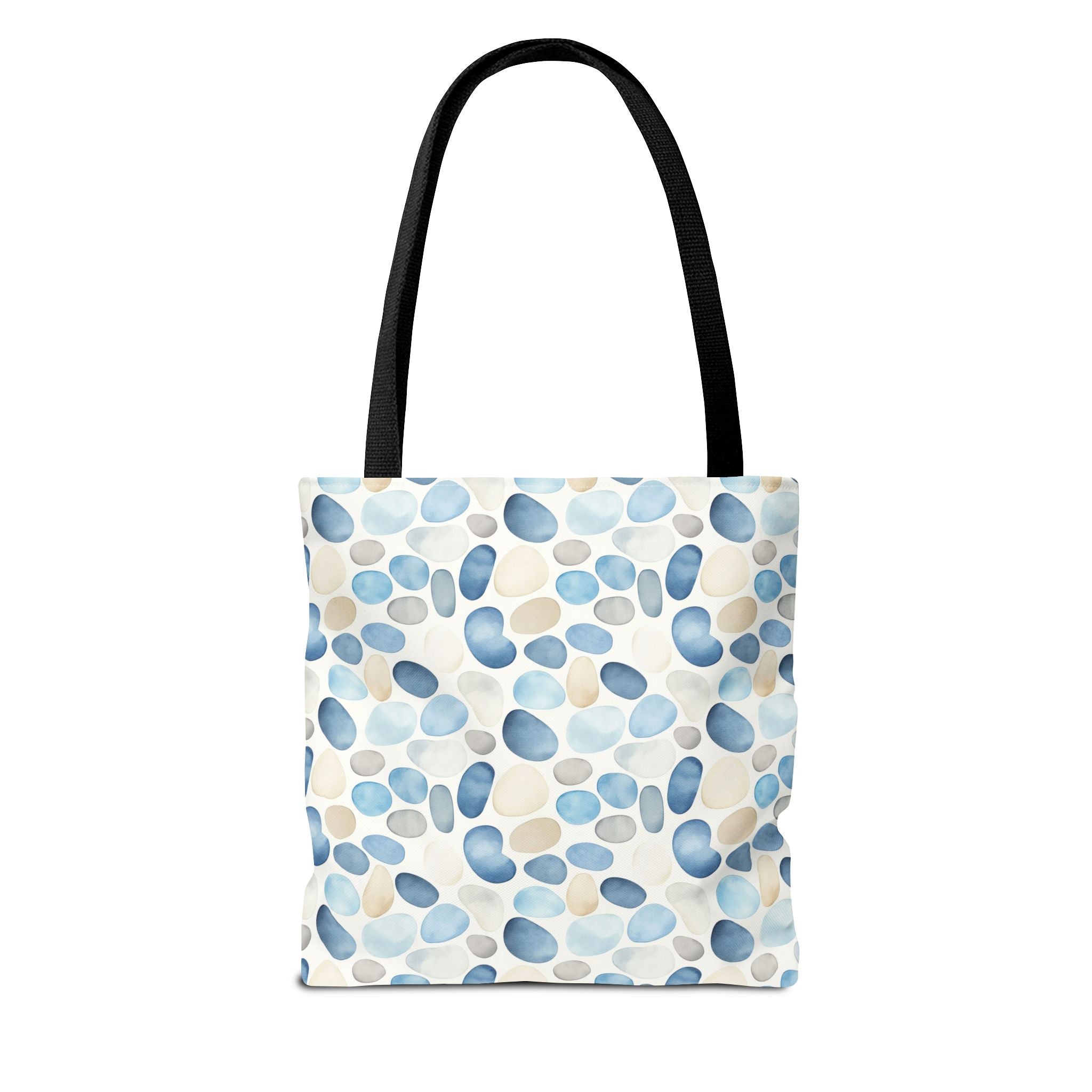 Cobble stone- Tote Bag with Blue Pebble Design | Beach Bag, Grocery Tote, Shopping Bag, Gift Bag, Eco-Friendly Tote