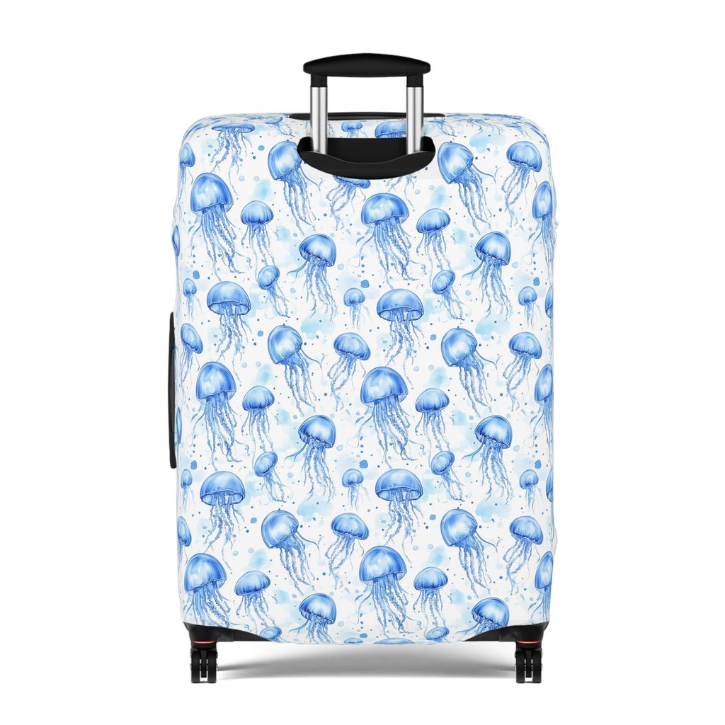Blue Jellyfish - Vibrant Jellyfish Luggage Cover with Ocean Vibes, Travel Accessory for Beach Lovers, Vacation Essentials, Unique Gift Idea