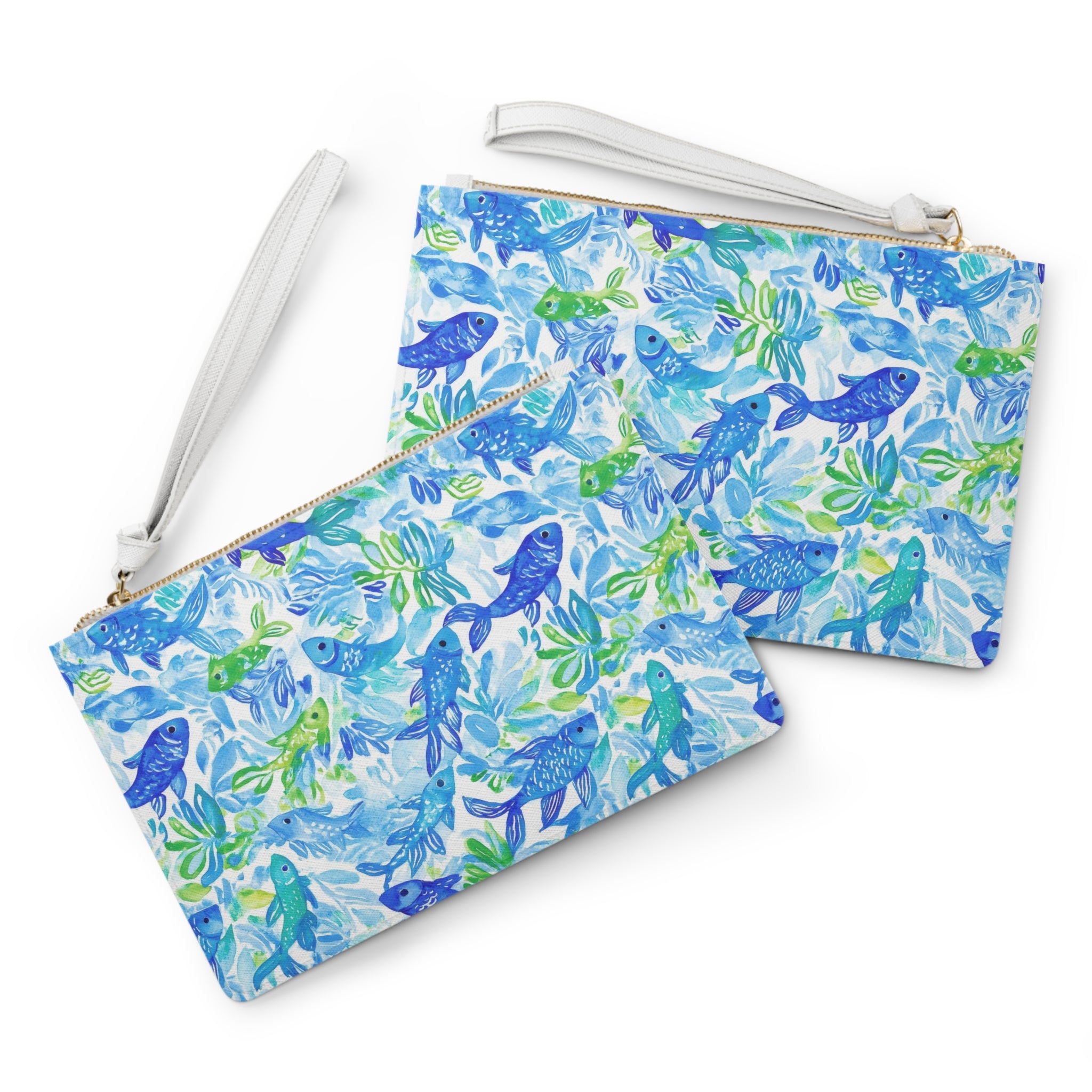 Vibrant Fish Vegan Leather Clutch Bag - Ocean-Inspired Clutch Bag, Beach Accessory, Summer Essential, Travel Pouch, Gift for Her, Marine Life Design, Tropical Style