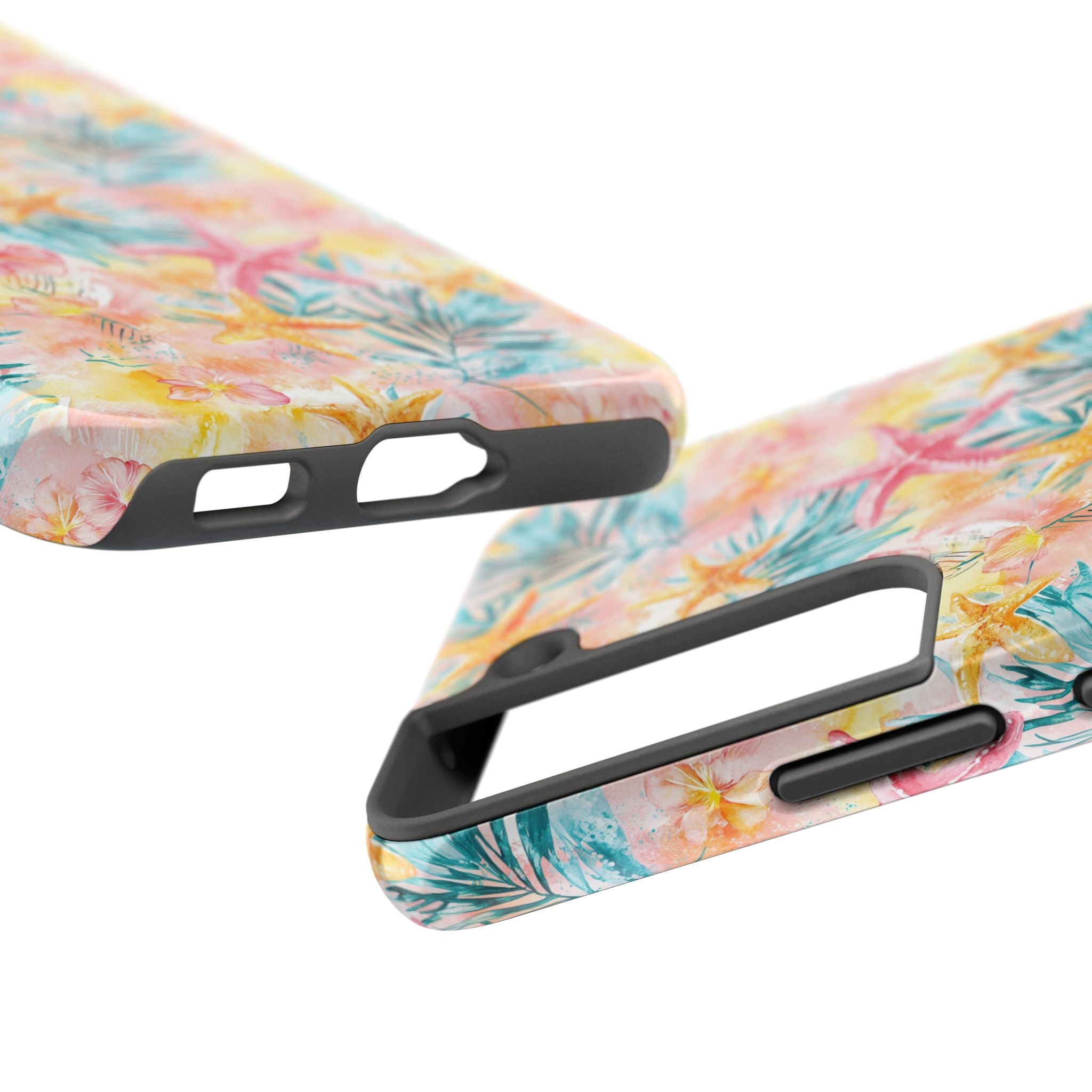 Pink Tropical Starfish- Floral Tough Phone Case - Durable Protection with a Beach Vibe, Perfect Gift for Summer Lovers, Ideal for Vacation, Fun, Stylish