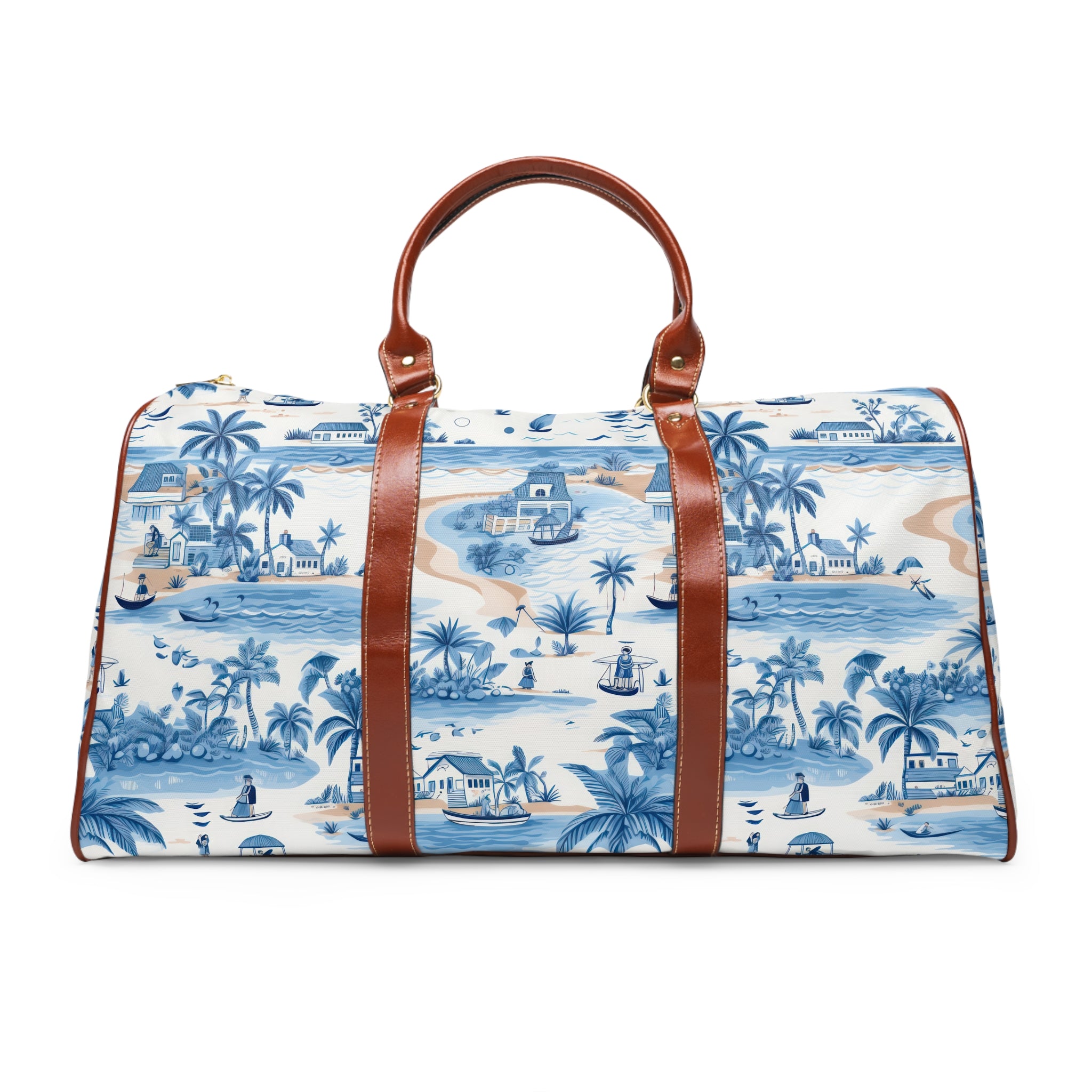 Tropical Blue- Stylish Waterproof Travel Bag, Beach Vacation Tote, Weekender Duffel, Weekend Getaway Bag, Summer Travel Companion