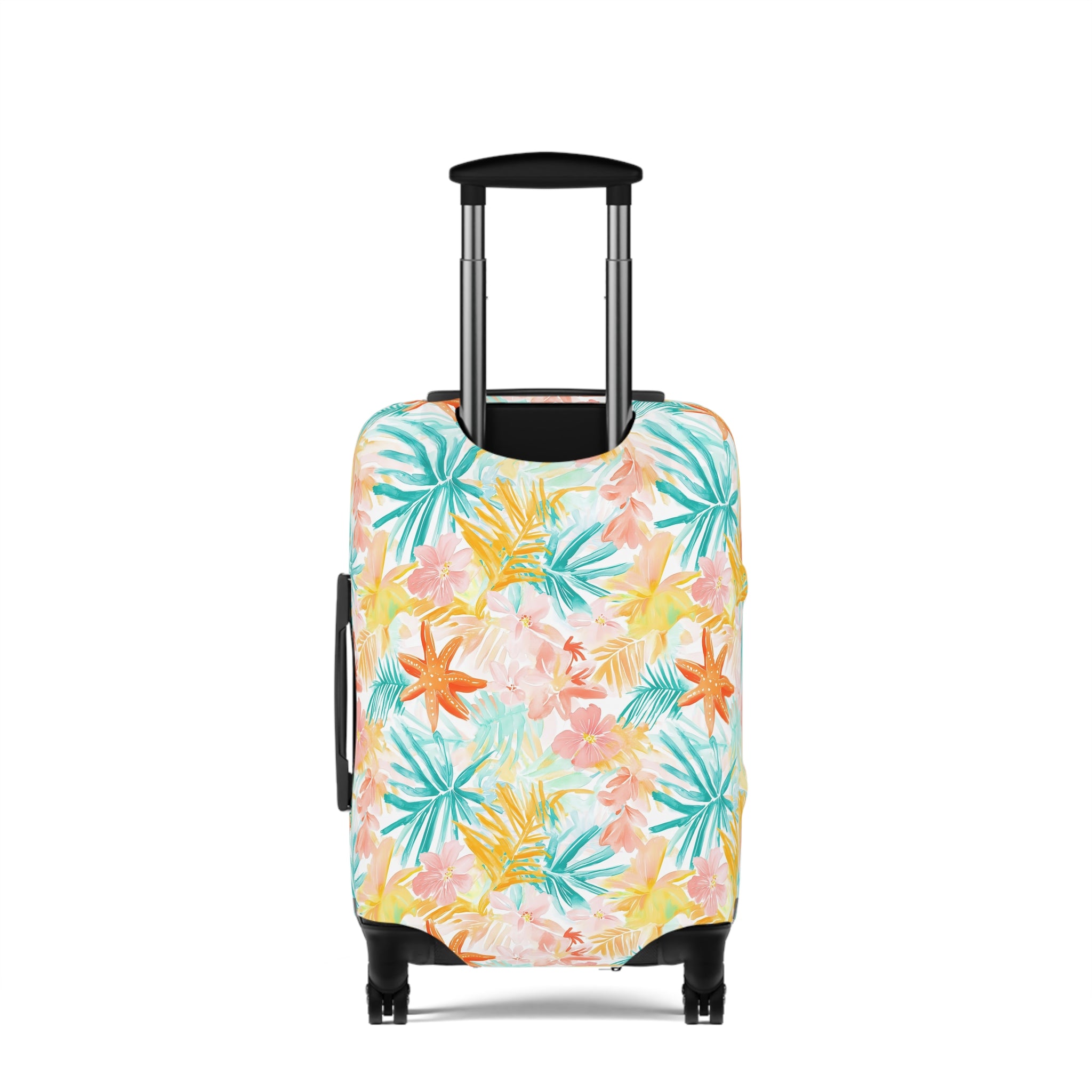 Tropical Starfish - Luggage Cover with Floral Design | Travel Accessory for Vacation | Personalized Suitcase Protector, Beach Gift, Unique Travel Gear