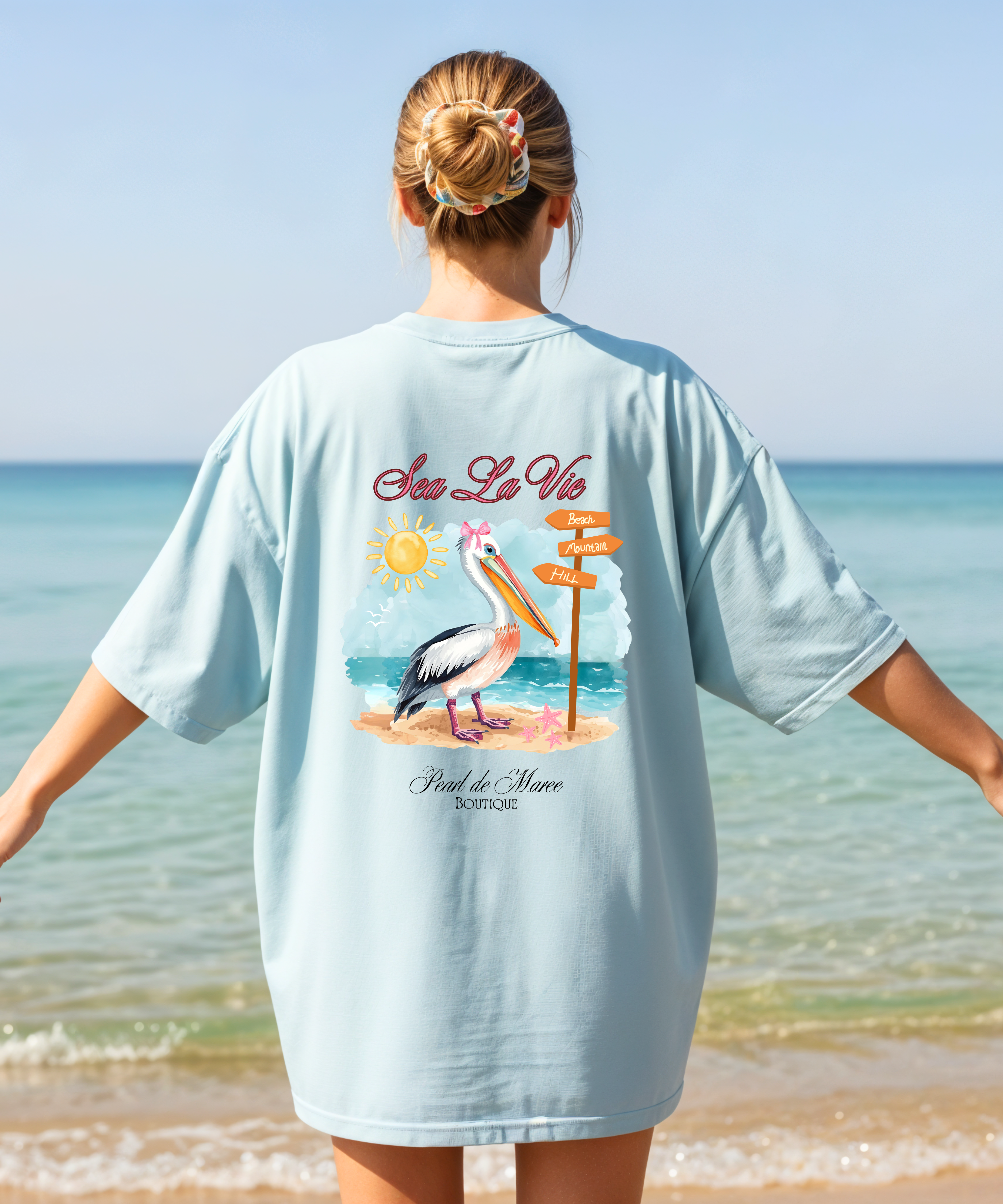 Sea La Vie Pelican T-Shirt, Summer Shirt, Gift For Women, Beach Shirt, Summer Women Shirt