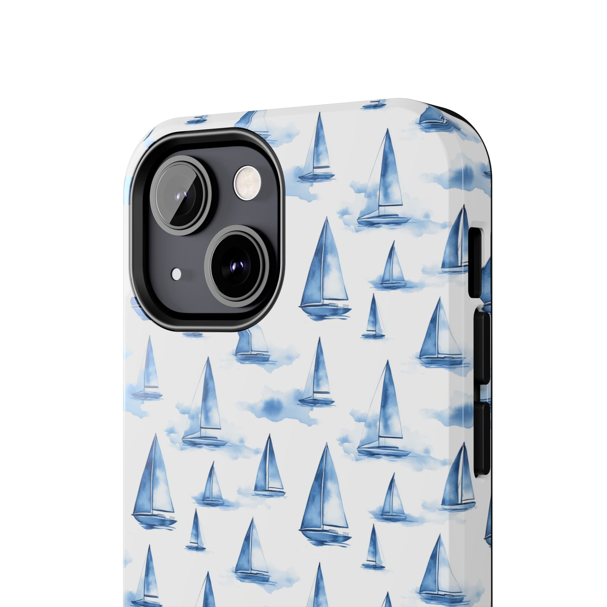 Blue Sailboat Phone Case - Nautical Tough Cover, Summer Gift, Ocean Lover Accessory, Unique Phone Protection, Beach Vibes