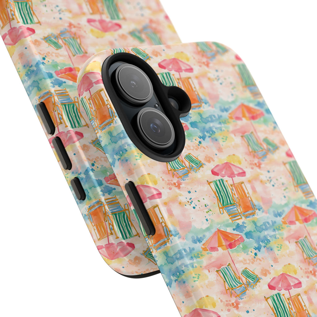 Beach Vibes - Colorful Beach Scene Tough Phone Cases | Summer Vibes, Beach Lover Gift, Durable Case, Phone Accessories, Fun Design