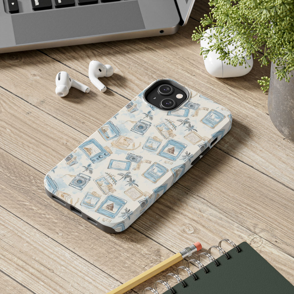 Vintage Vacay- Tough Phone Case - Tropical Vintage Camera Design