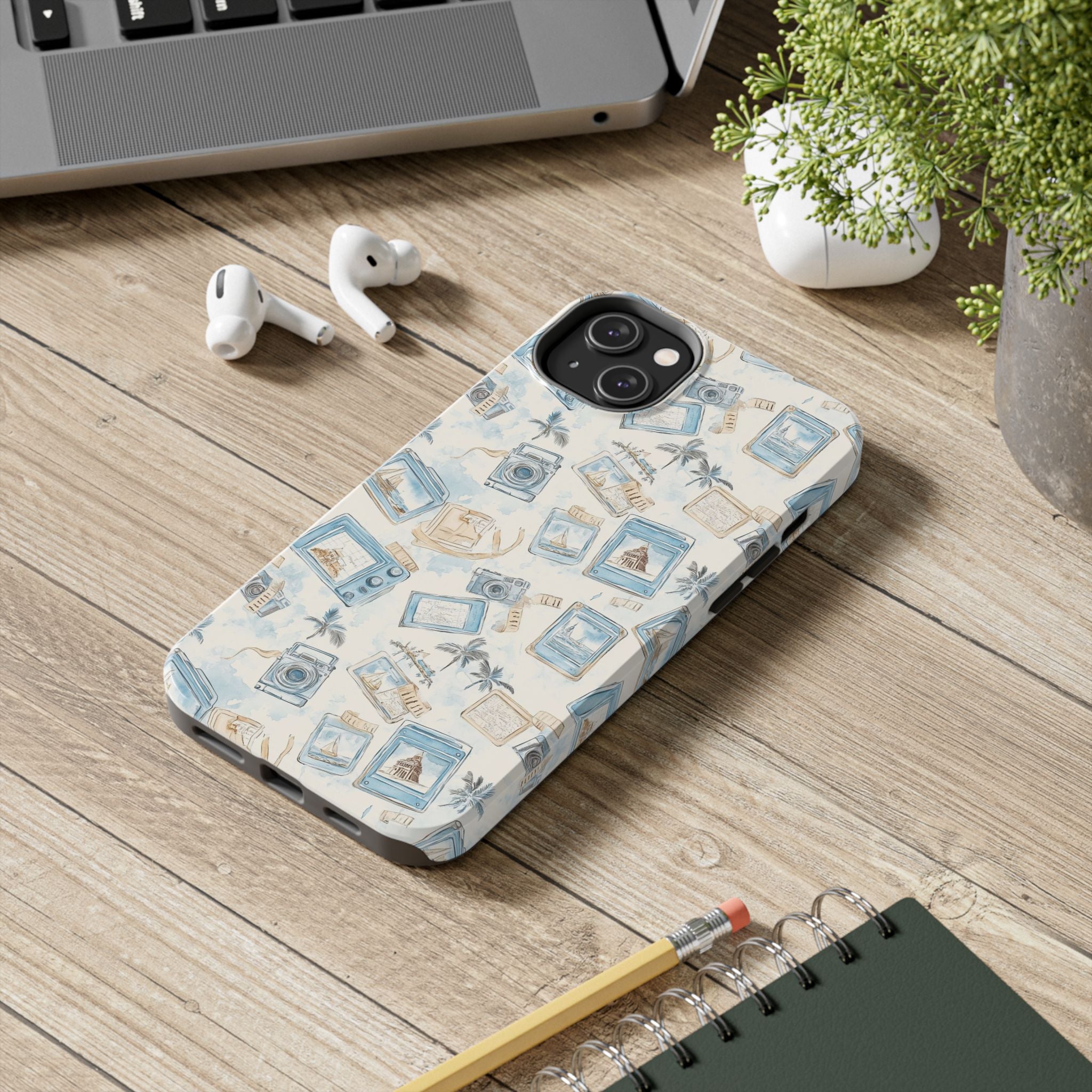 Vintage Vacay- Tough Phone Case - Tropical Vintage Camera Design