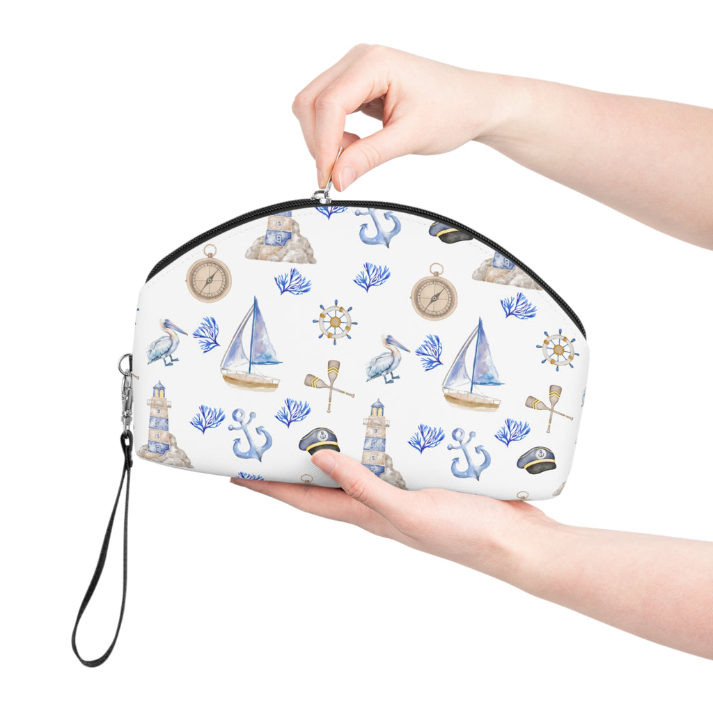 Sail AWAY - Nautical-Themed Makeup Bag for Travelers, Cosmetic Pouch, Organizer, Beach Accessories, Gift for Her