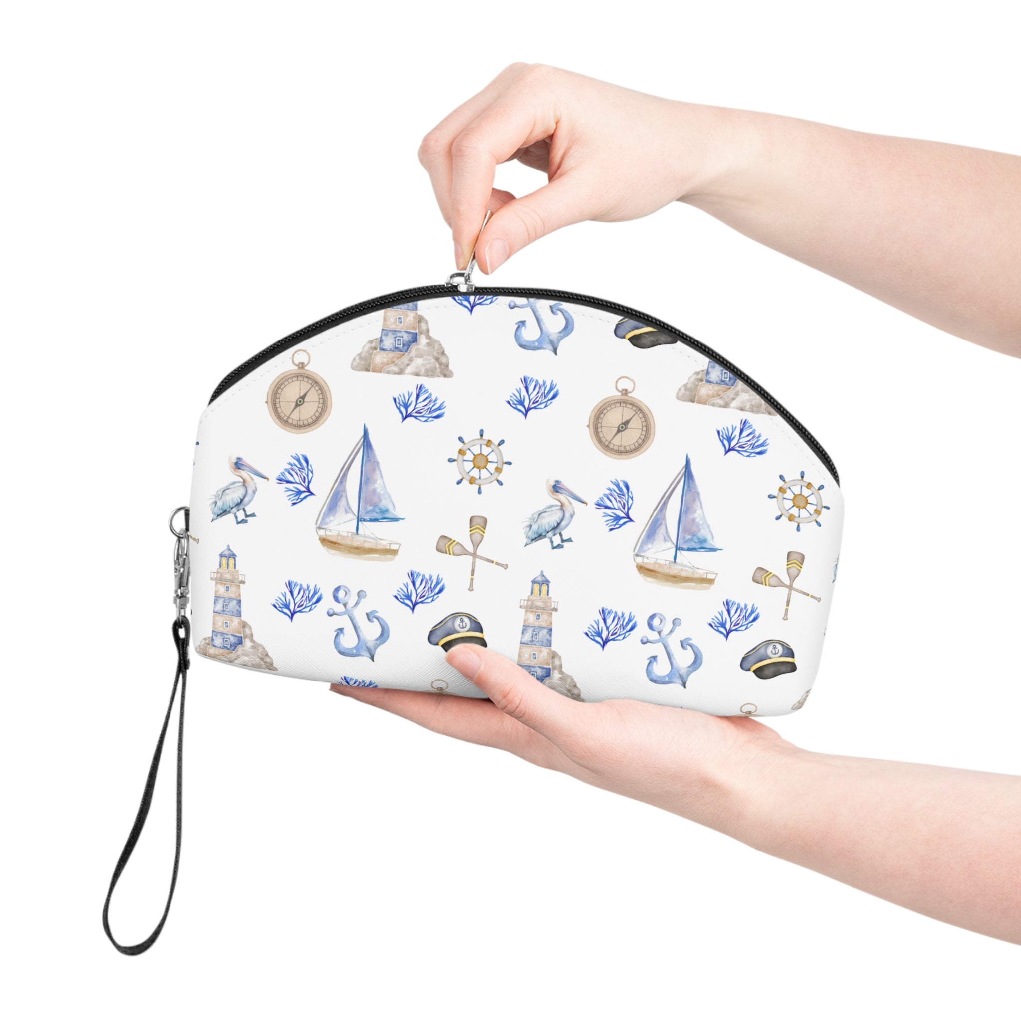 Sail AWAY - Nautical-Themed Makeup Bag for Travelers, Cosmetic Pouch, Organizer, Beach Accessories, Gift for Her