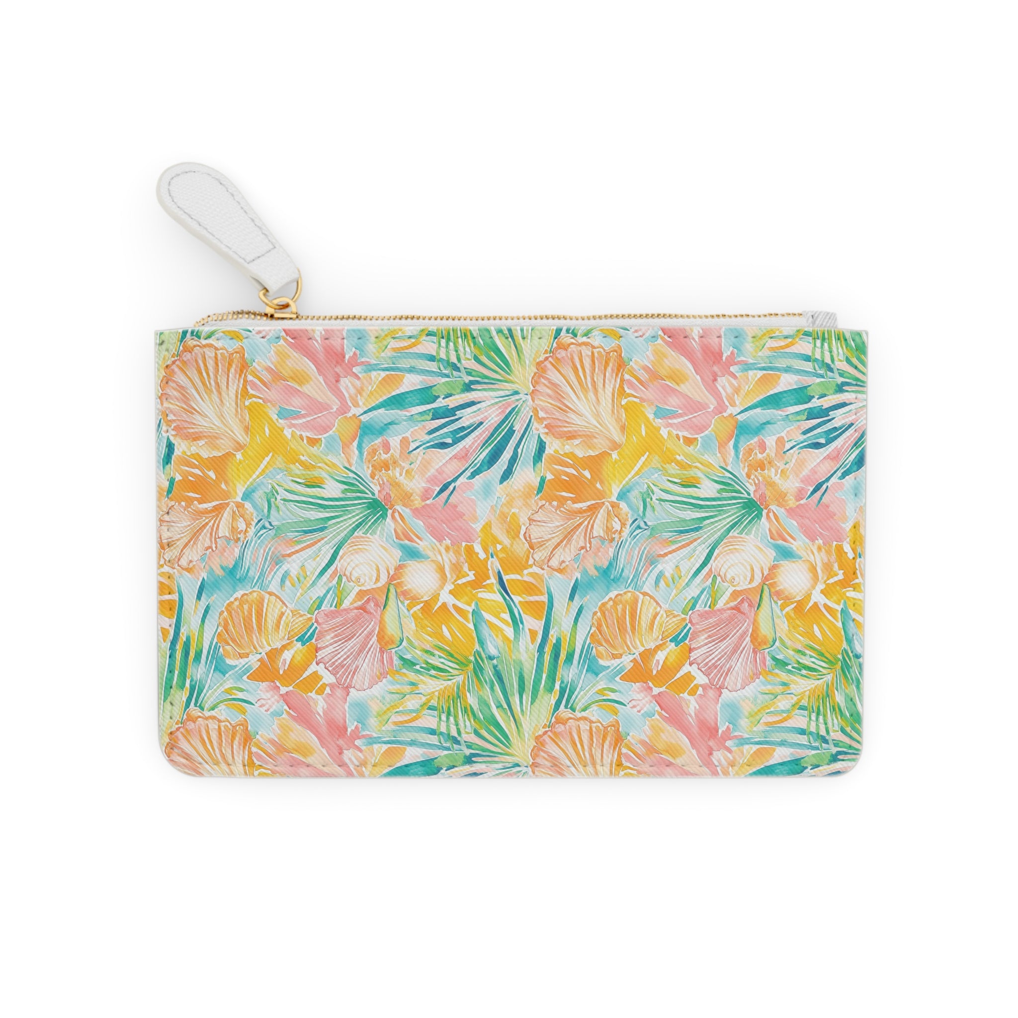 Neon Tropics Mini Vegan Leather Clutch Bag, Tropical floral clutch, Beach Style, Gifts for her