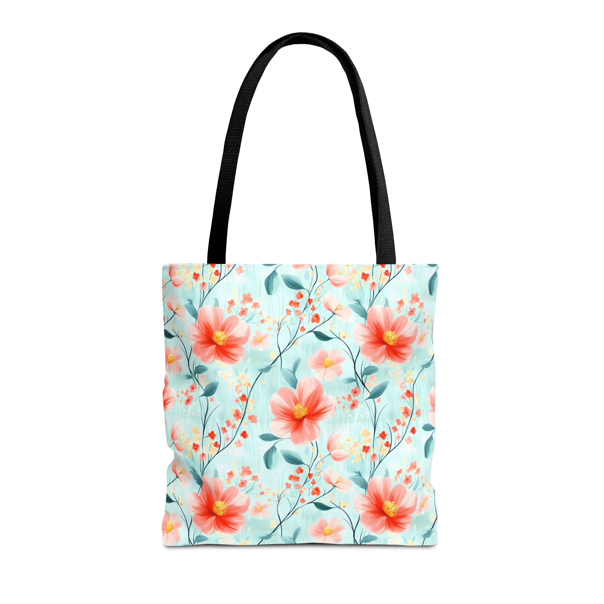 Teal Daisy - Floral Tote Bag, Boho Chic Carryall, Beach Bag, Gifts for Her, Spring Fashion Accessory, Eco-Friendly Shopping Bag