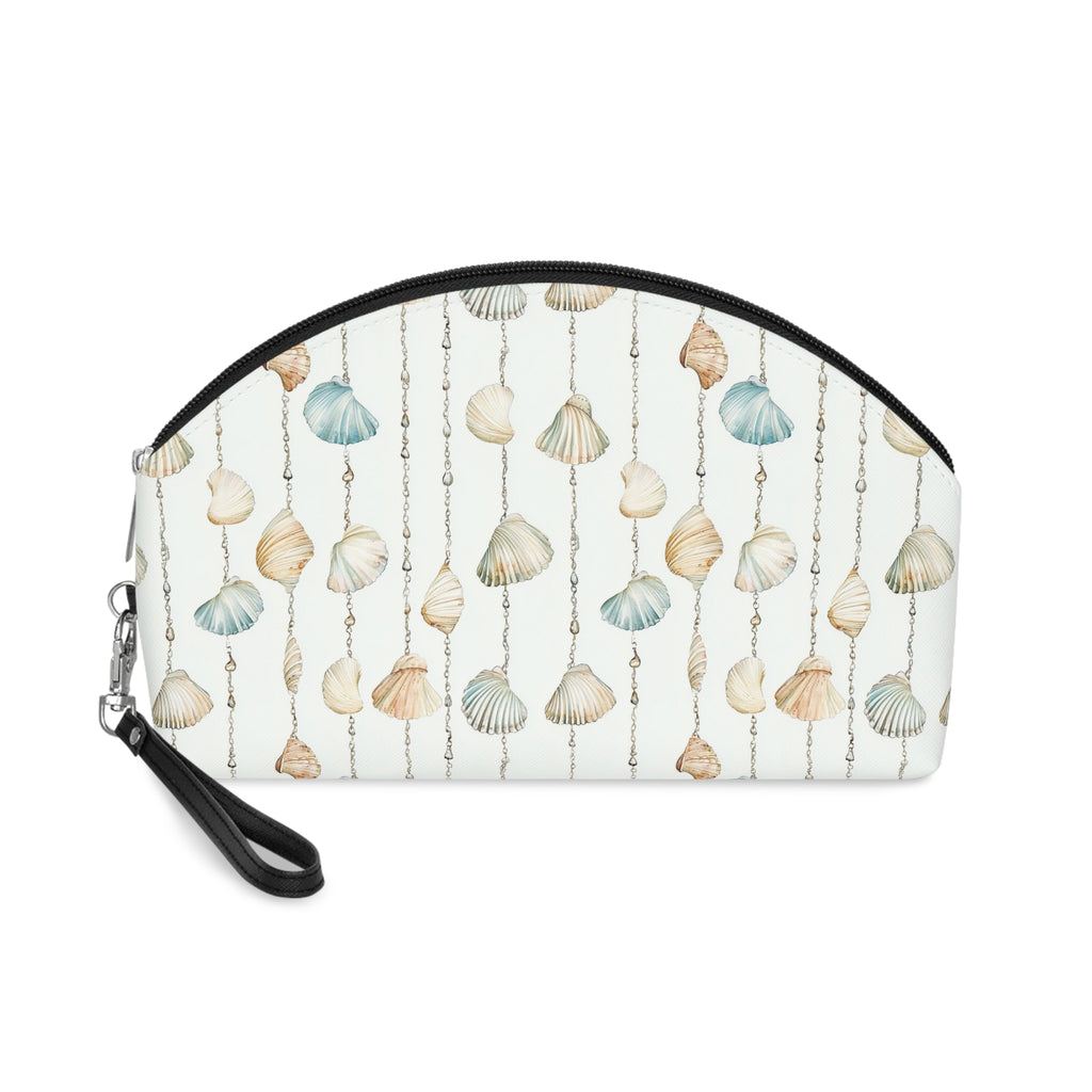 Seashell Lover Makeup Bag, PU Faux Leather Makeup Bag, Travel Makeup kit, Vacation Makeup bag, Bridesmaid Gift, Makeup Organizer