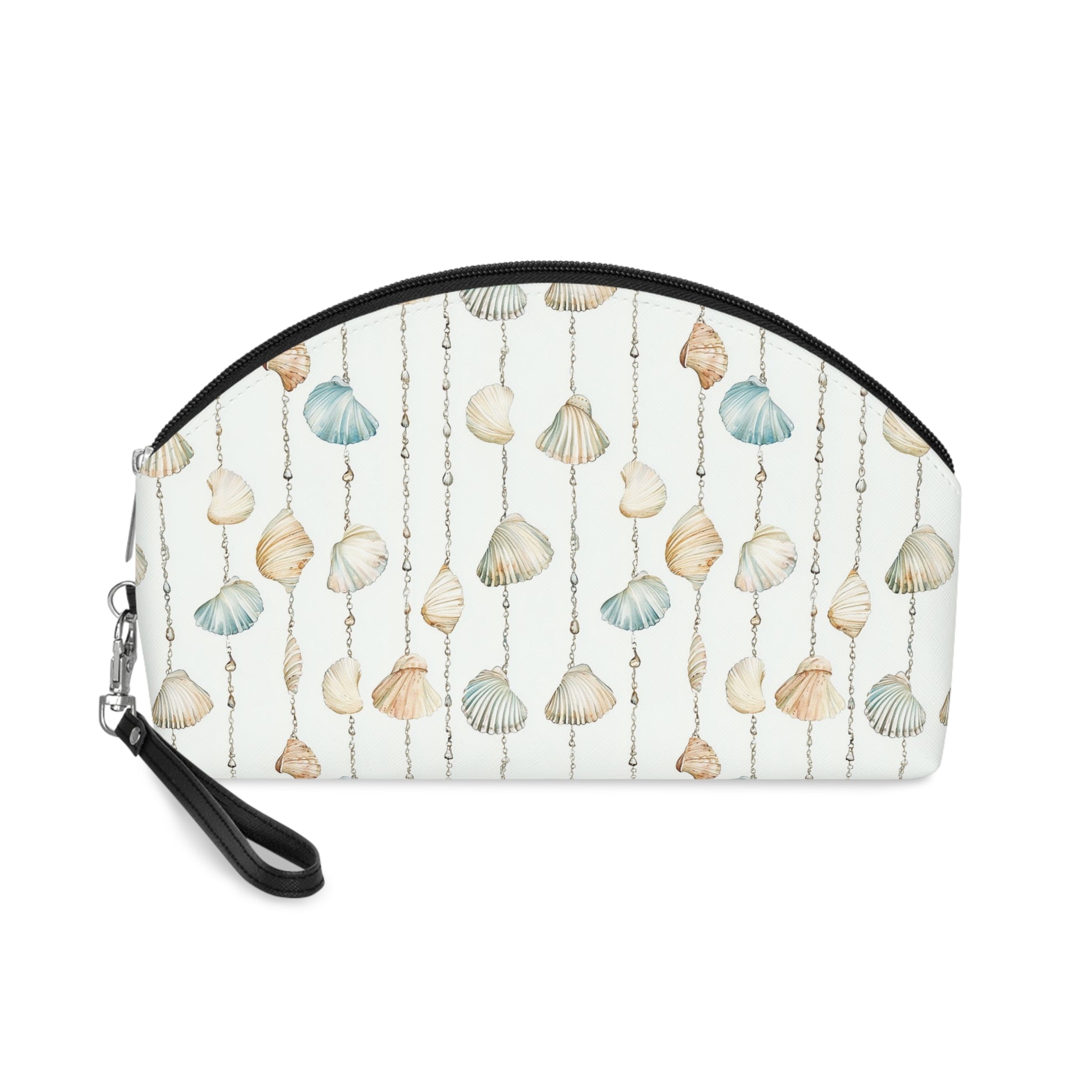 Seashell Lover Makeup Bag, PU Faux Leather Makeup Bag, Travel Makeup kit, Vacation Makeup bag, Bridesmaid Gift, Makeup Organizer