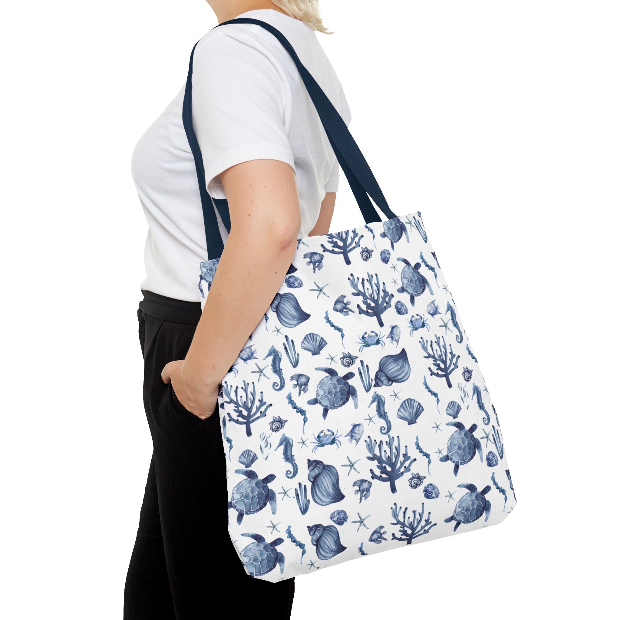 Deep Blue Sea - Coastal fish Dreams Tote Bag, Ocean-Inspired Beach Bag, Nautical Gift for Her, Summer Essentials, Travel Tote, Marine Animal Design