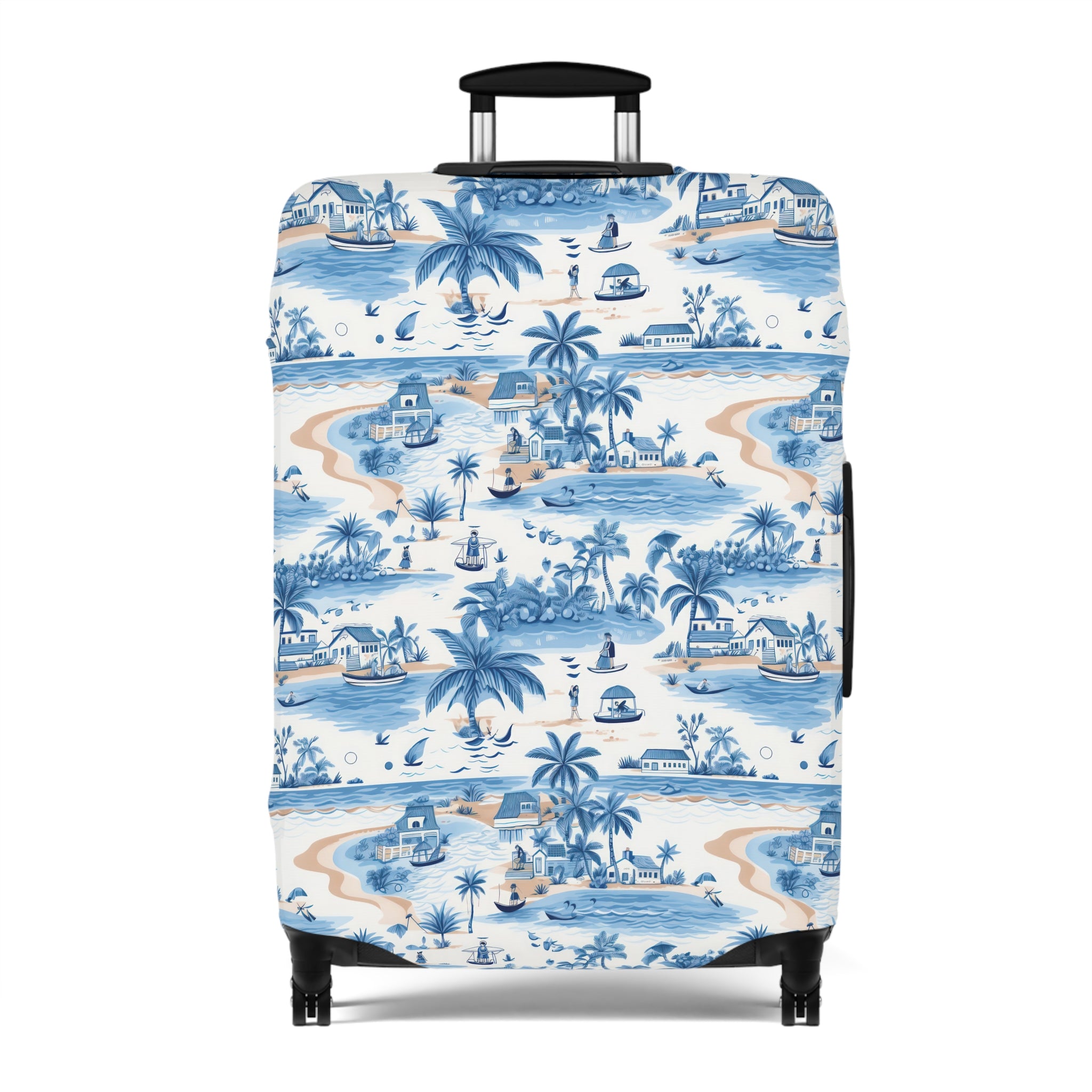 Tropical Blue- Chic Travel Luggage Cover | Stylish Case for Suitcase, Travel Accessory, Gift for Travelers, Personalized Luggage Protection