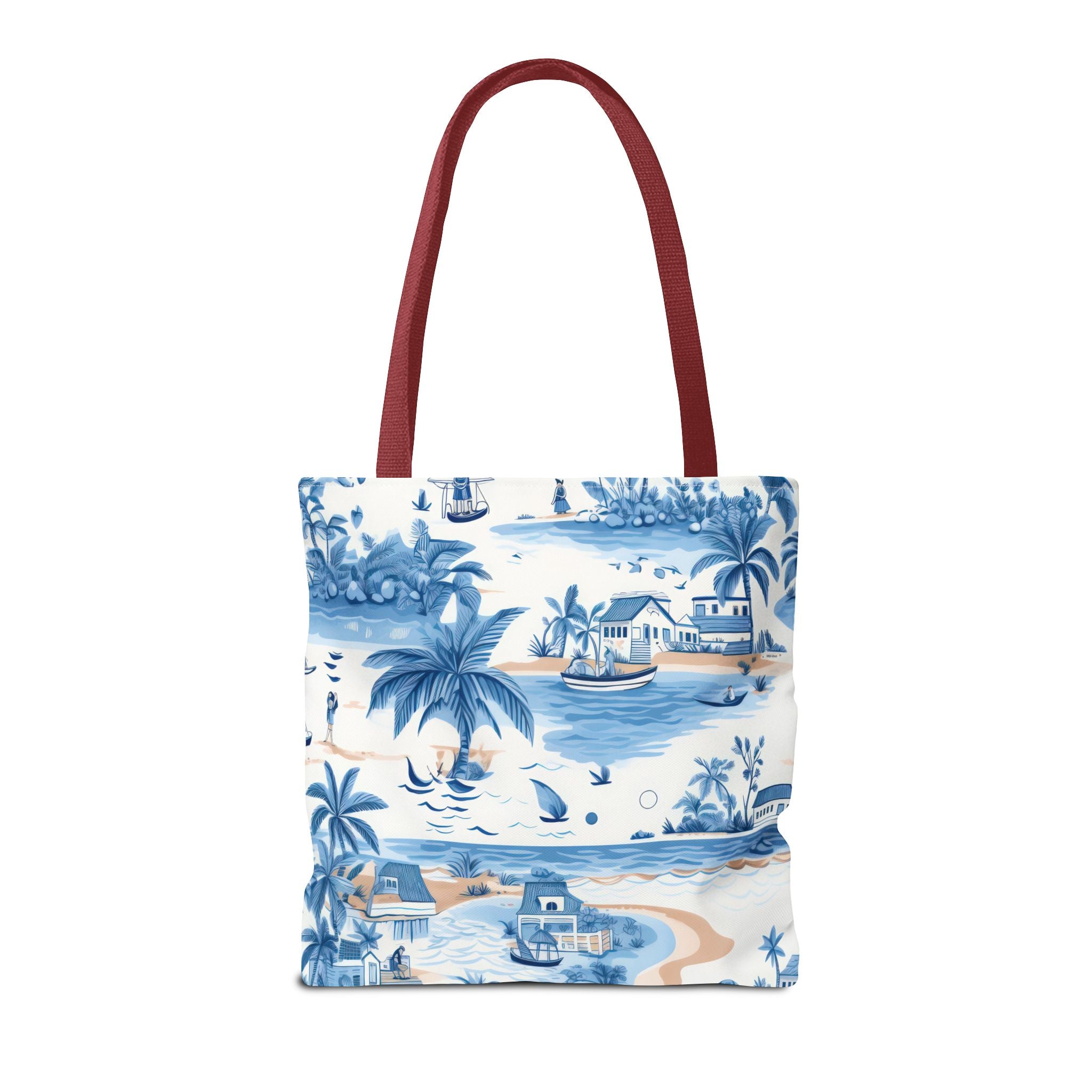 tropical Blue- Coastal Blue Tote Bag - Beach Vibes, Summer Travel, Eco-Friendly Shopping, Vacation Essentials, Gift for Ocean Lovers