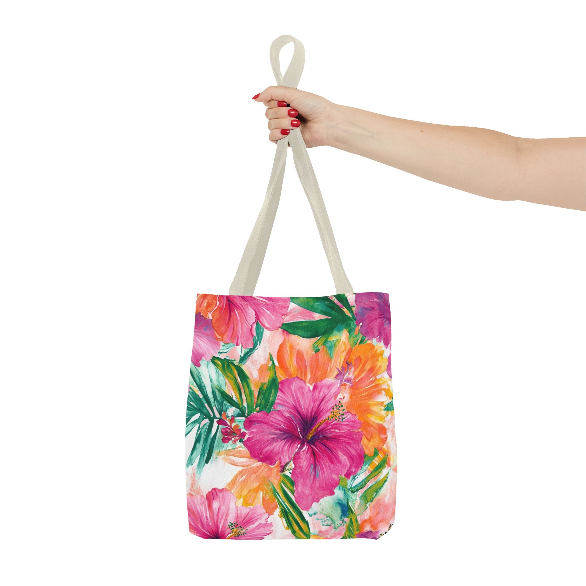 Pink Torpical Floral Tote Bag | Perfect for Beach Days, Shopping, or Gifts | Eco-Friendly, Lightweight, Summer Vibes, Travel Essential