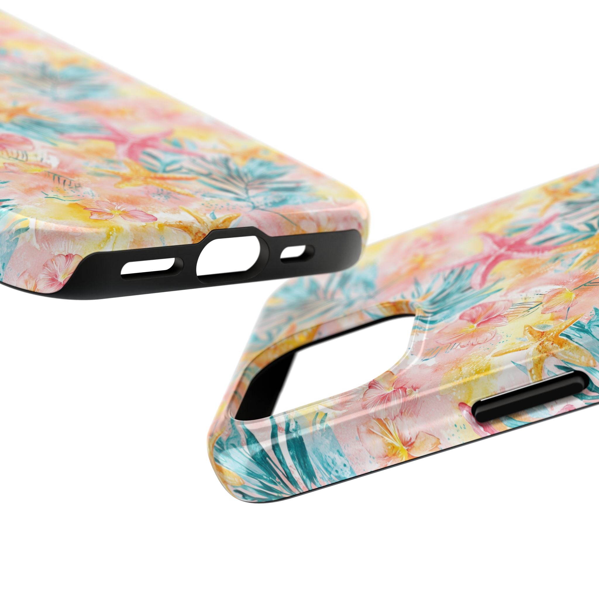 Pink Tropical Starfish- Floral Tough Phone Case - Durable Protection with a Beach Vibe, Perfect Gift for Summer Lovers, Ideal for Vacation, Fun, Stylish