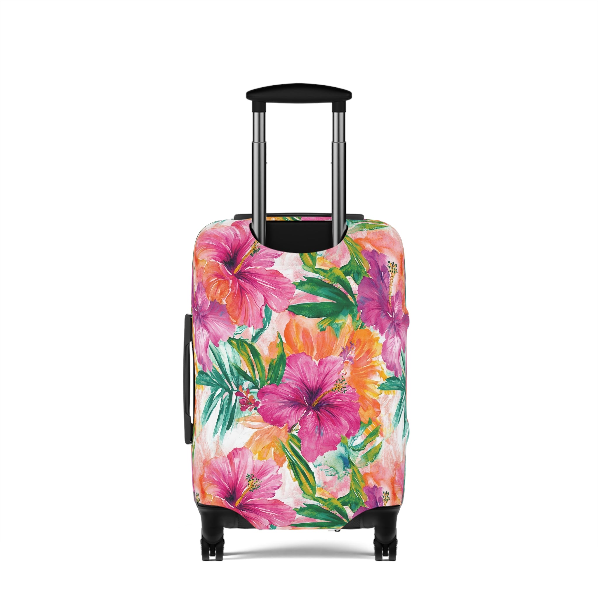Pink Tropical Floral Luggage Cover - Travel Accessory for Stylish Vacationers, Perfect Gift for Travelers, Summer Escapes, Beach Getaways, [...]