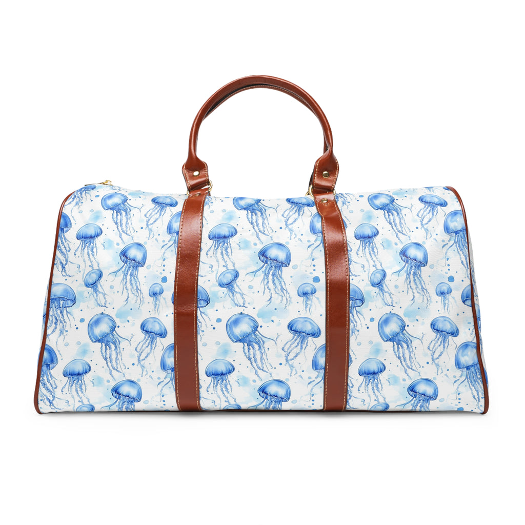 Blue Jellyfish - Waterproof Jellyfish Travel Bag | Beach Tote, Gym Holdall, Vacation Duffel, Ocean-themed Luggage, Perfect Gift