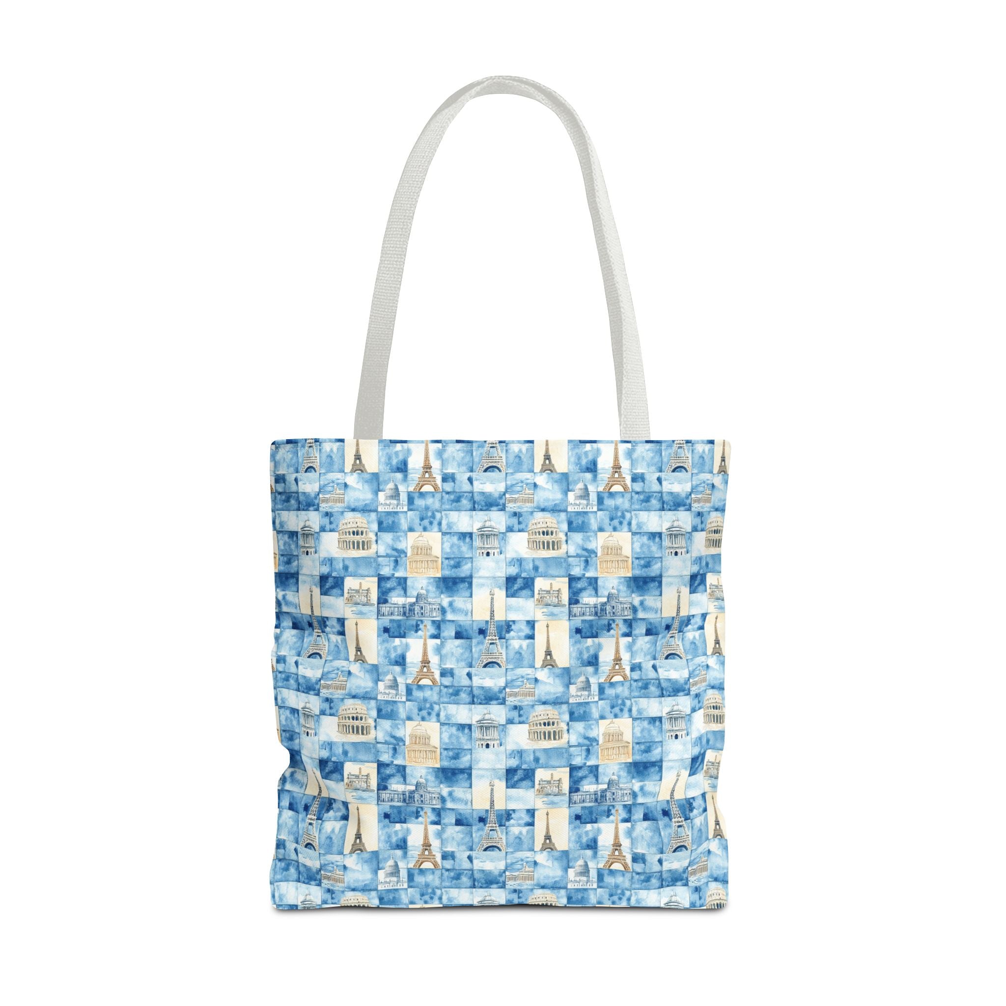 Europe- Chic Tote Bag with Blue Pattern, Stylish Shopping Tote, Beach Bag, Eco-Friendly Tote, Perfect Gift for Her
