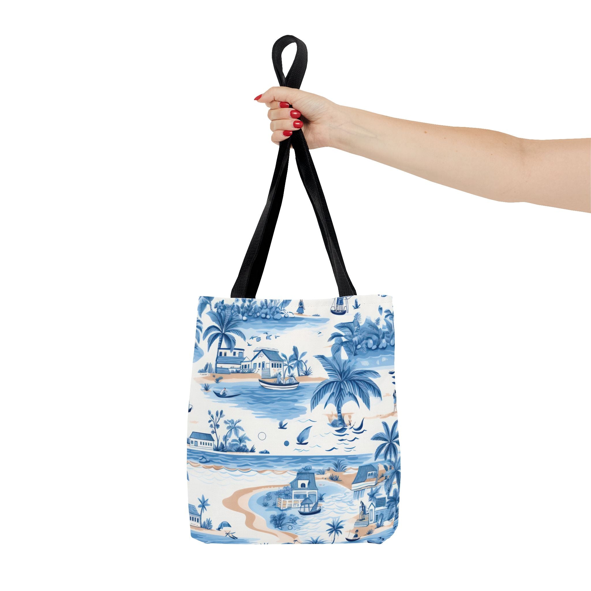 tropical Blue- Coastal Blue Tote Bag - Beach Vibes, Summer Travel, Eco-Friendly Shopping, Vacation Essentials, Gift for Ocean Lovers