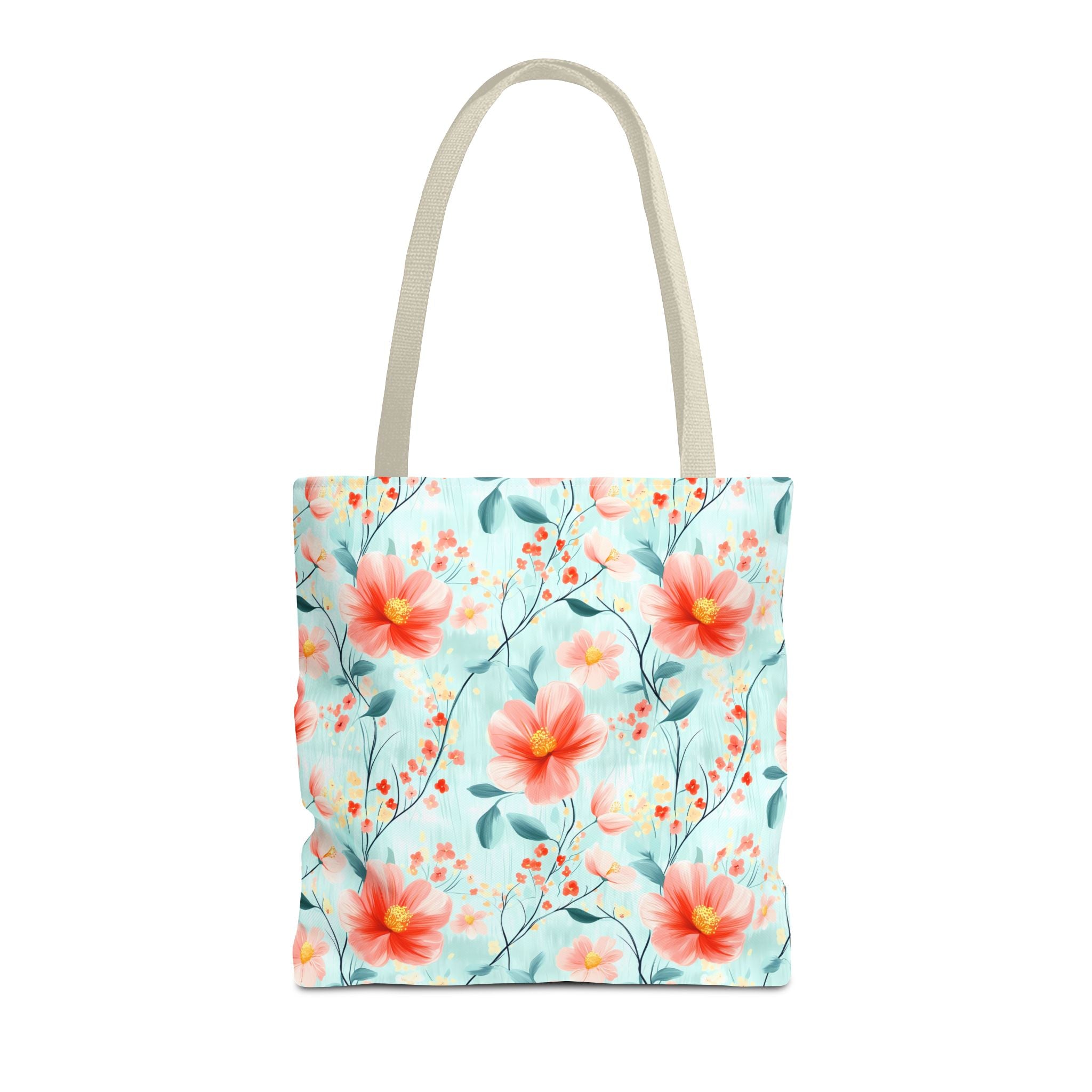 Teal Daisy - Floral Tote Bag, Boho Chic Carryall, Beach Bag, Gifts for Her, Spring Fashion Accessory, Eco-Friendly Shopping Bag