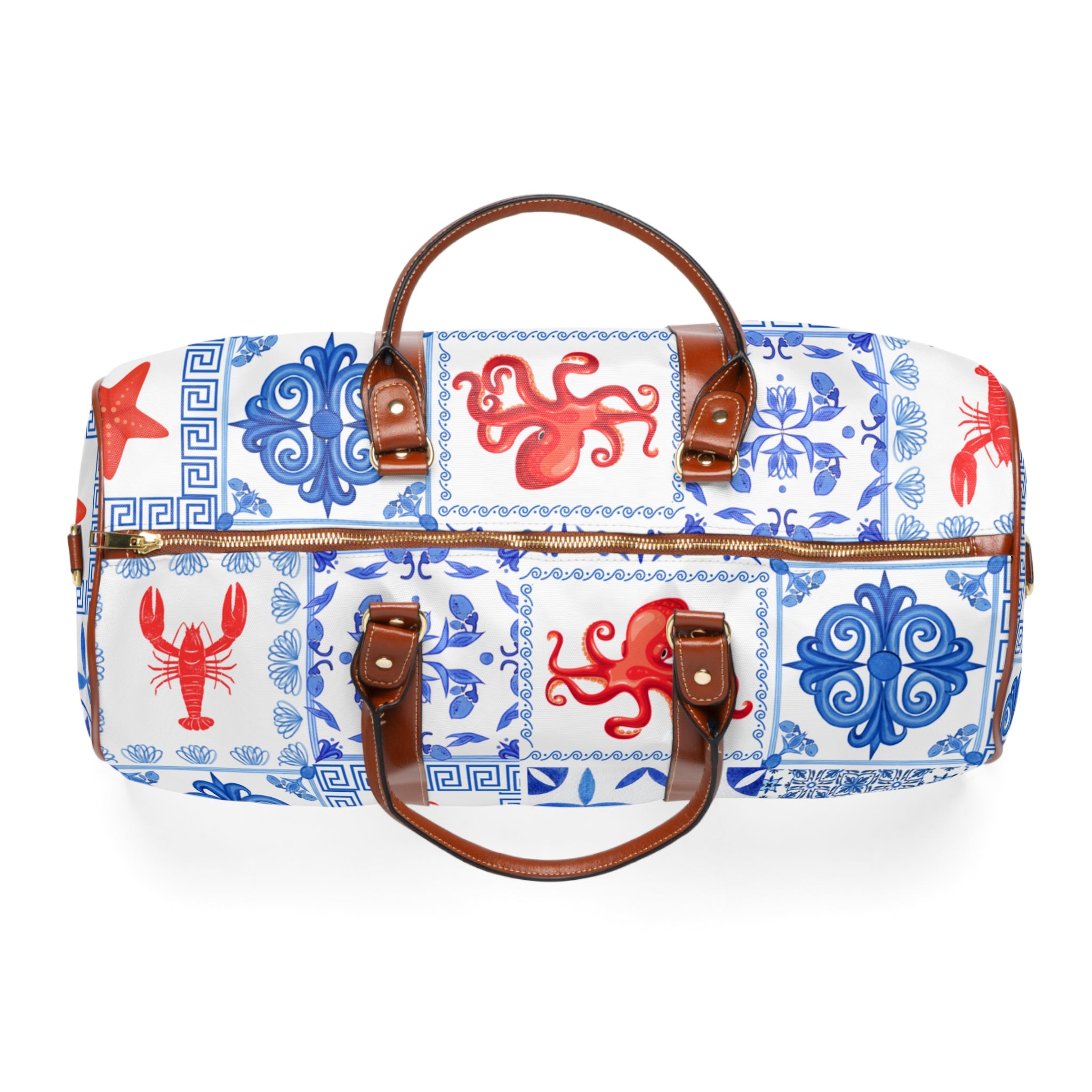 Greek Sea- Waterproof Travel Bag for Adventurous Souls, Weekend Getaways, Beach Trips, Vacation Essentials, Stylish Overnight Bag