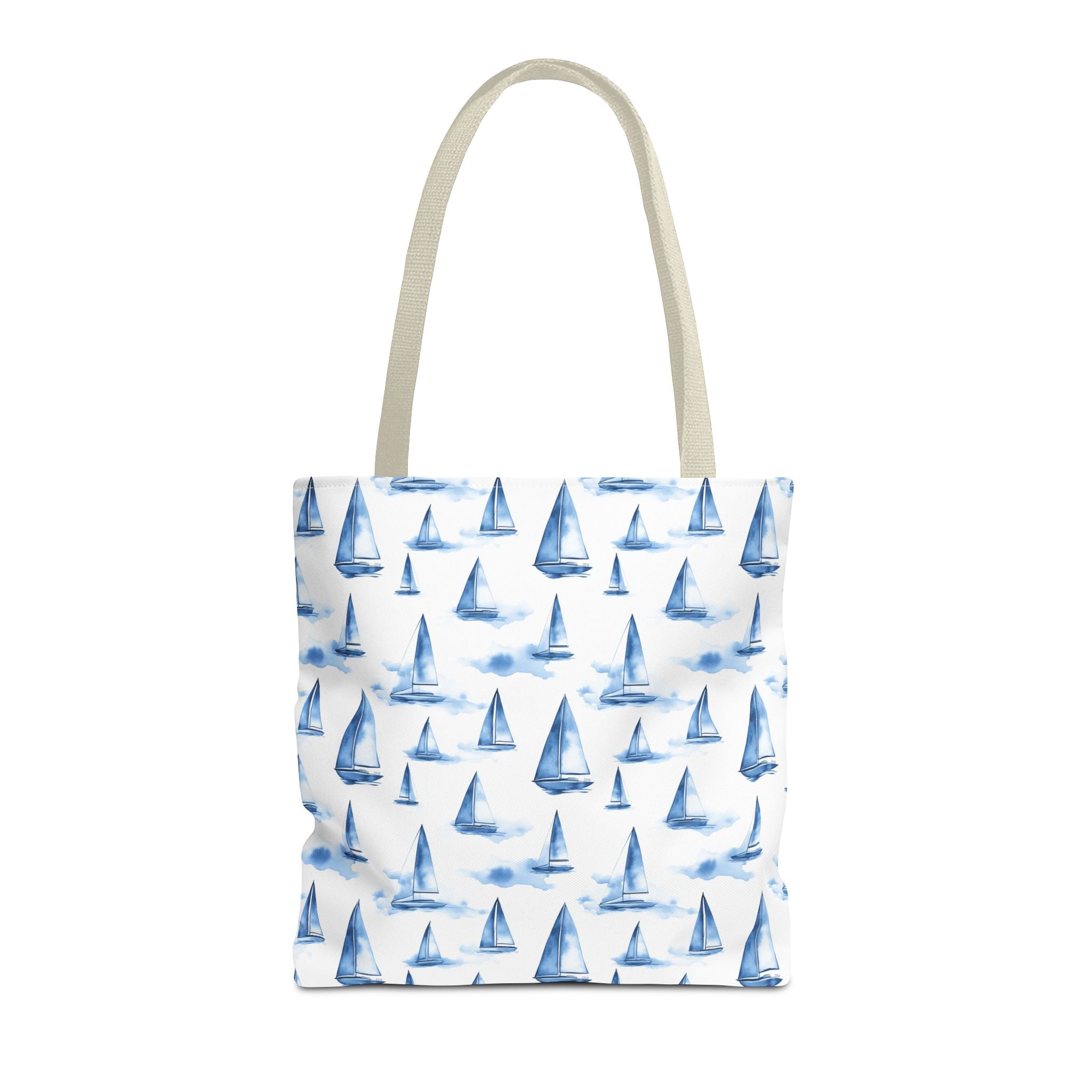 Blue Sail Boat - Nautical Tote Bag, Sailboat Shopping Bag, Beach Tote, Gift for Sailors, Vacation Accessory, Summer Bag