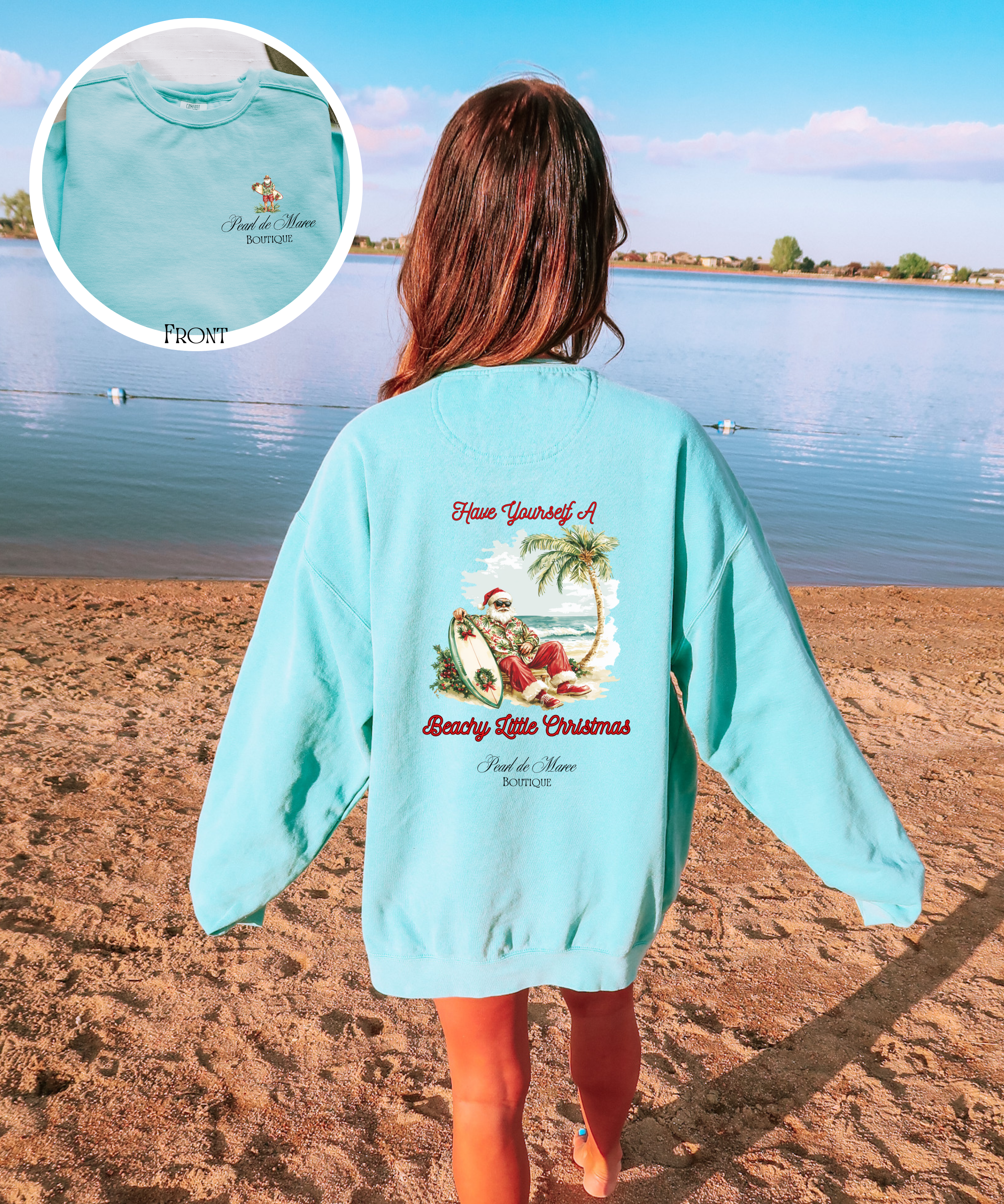 Have yourself a beachy little Christmas, Christmas Crewneck, Tropical Christmas Sweater, Beach Christmas Sweater, Gift for her Winter top.