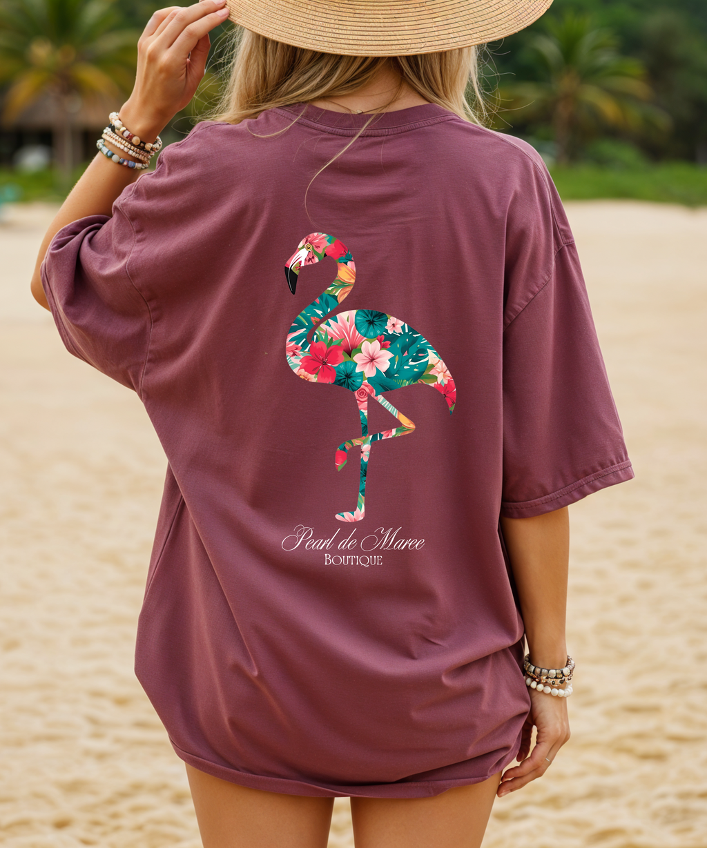 Tropical Flamingo T-Shirt, Summer Shirt, Gift For Women, Beach Shirt, Summer Women Shirt