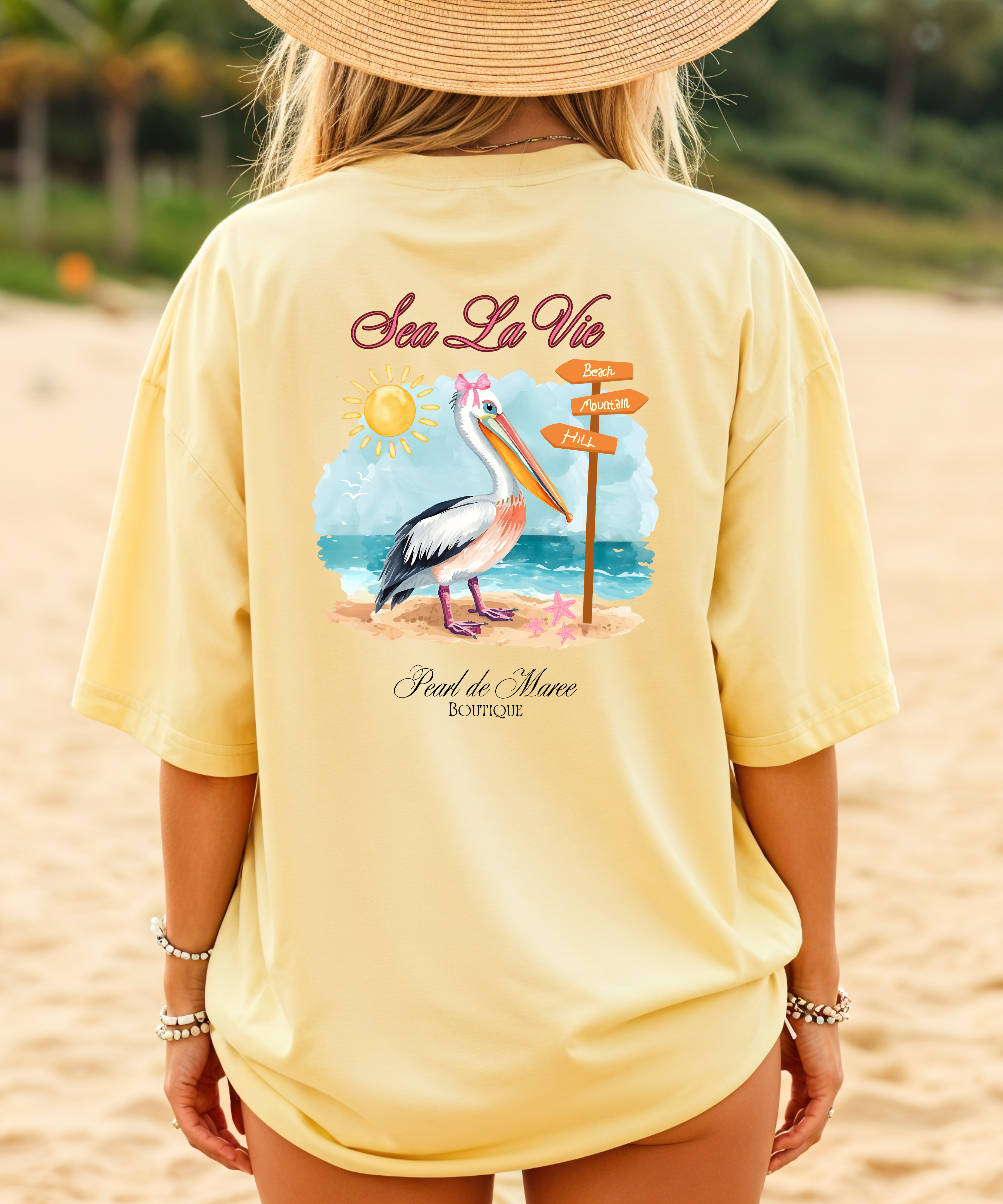 Sea La Vie Pelican T-Shirt, Summer Shirt, Gift For Women, Beach Shirt, Summer Women Shirt