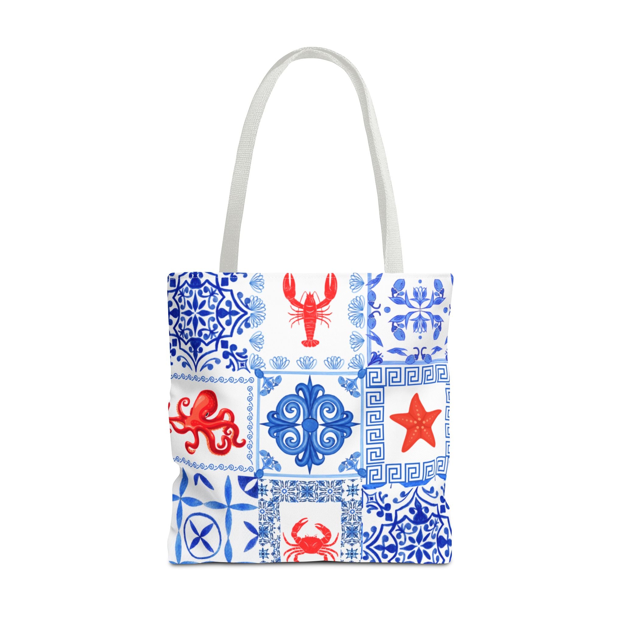 Greek Sea - Ocean-Inspired Tote Bag, Nautical Style, Beach Bags, Gift for Her, Summer Accessory, Trendy Shopping Tote, AOP Design