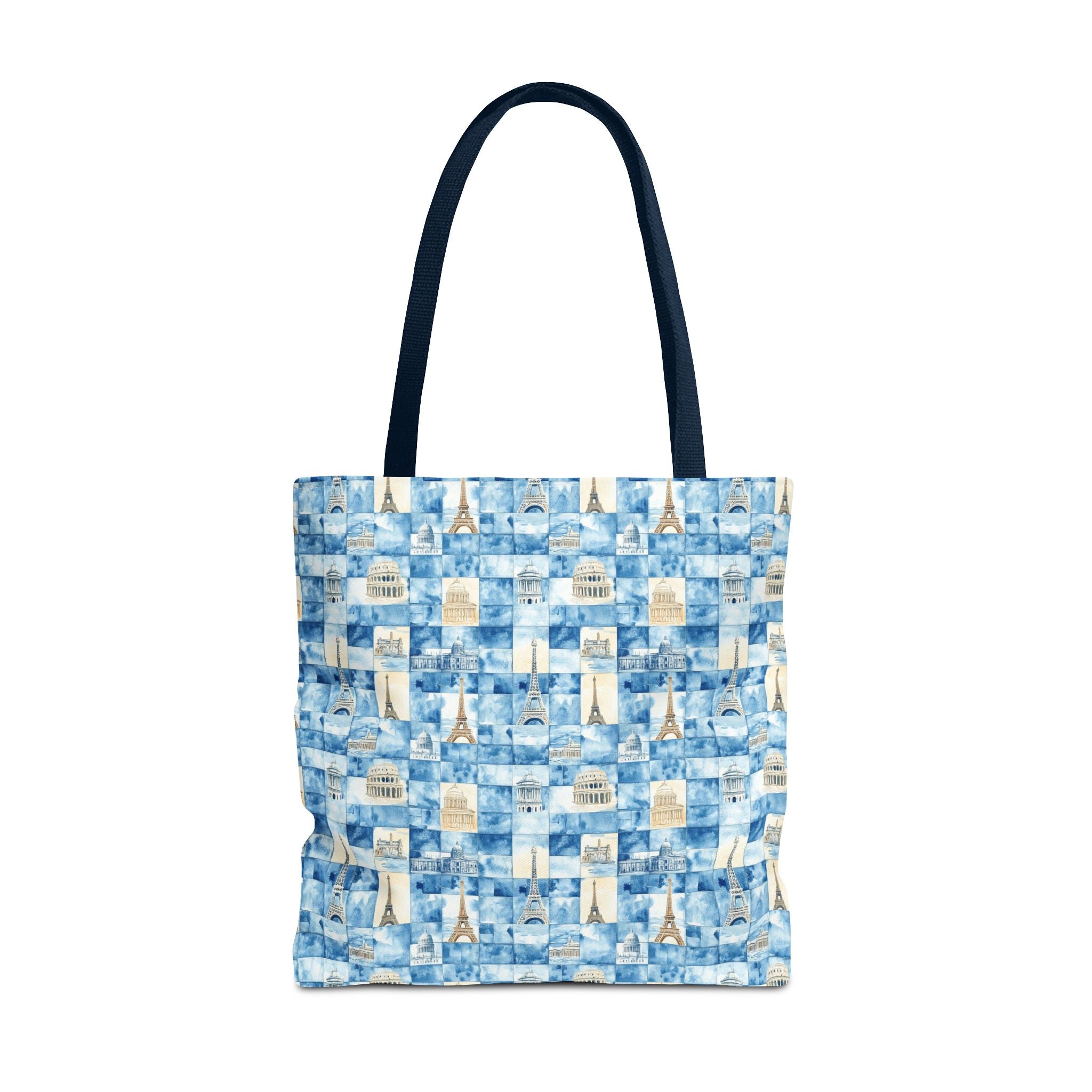 Europe- Chic Tote Bag with Blue Pattern, Stylish Shopping Tote, Beach Bag, Eco-Friendly Tote, Perfect Gift for Her