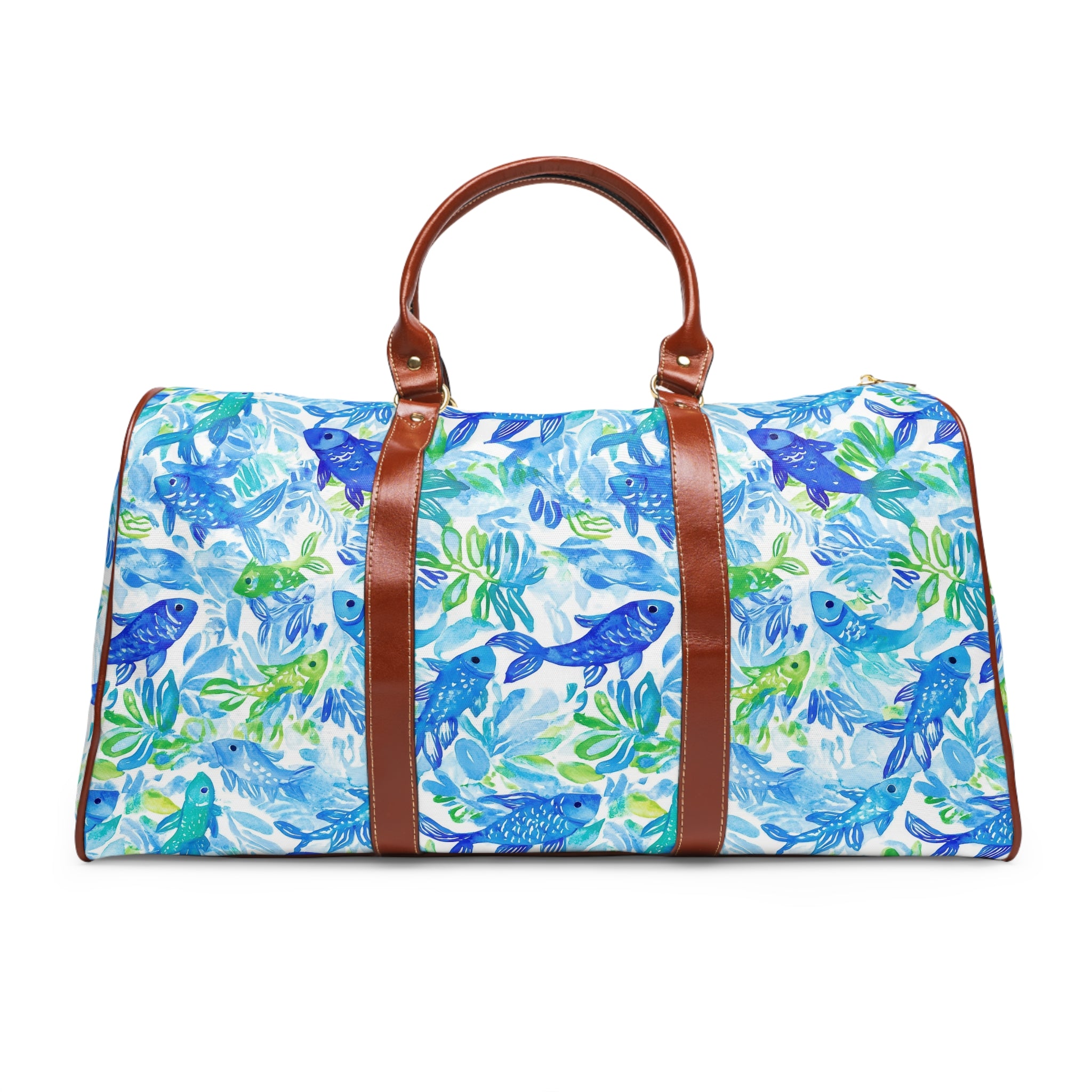 Vibrant Fish- Waterproof Travel Bag with Tropical Fish Design, Ideal for Beach Trips, Gym, Camping, Great Gift for Travelers, Vacation Essentials