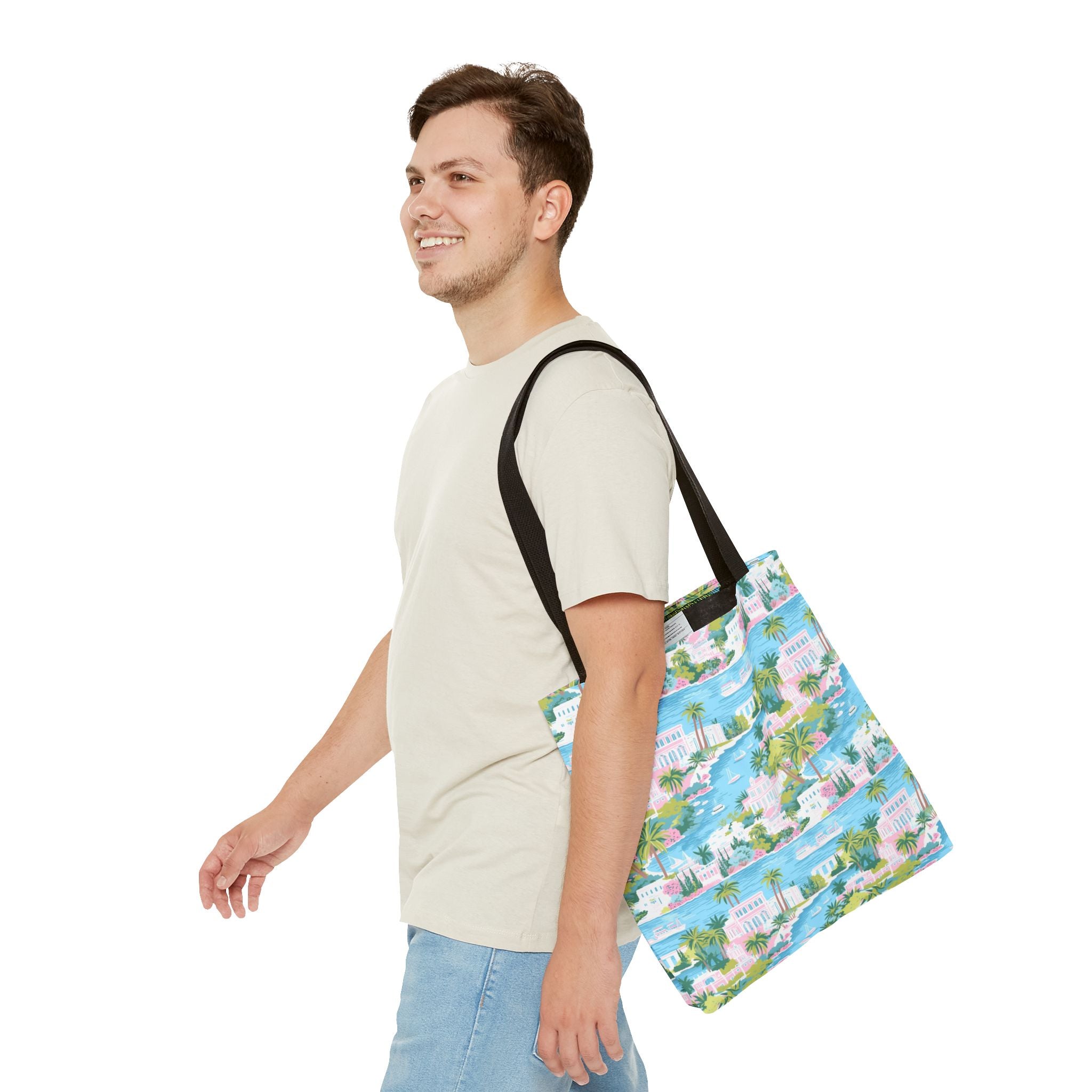 Greek Island - Tropical Paradise Tote Bag, Beach Bag, Eco-Friendly Shopping Bag, Summer Vibes Handbag, Vacation Essentials, Gift for Travelers
