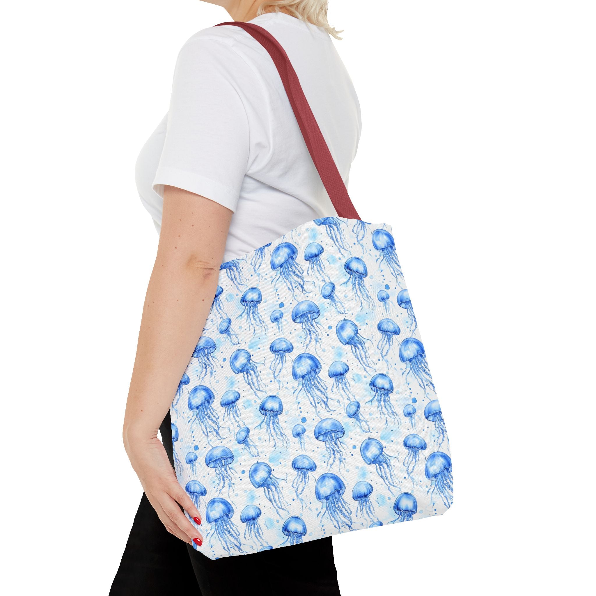 Blue Jellyfish Tote Bag - Ocean-Inspired Carryall, Beach Bag, Eco-Friendly Shopping Tote, Perfect Gift for Sea Lovers