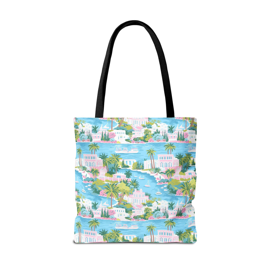 Greek Island - Tropical Paradise Tote Bag, Beach Bag, Eco-Friendly Shopping Bag, Summer Vibes Handbag, Vacation Essentials, Gift for Travelers